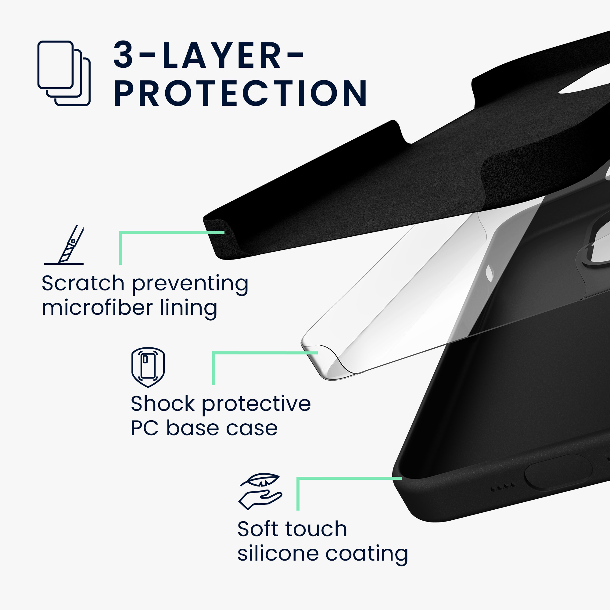 Kryt kwmobile TPU silikonový iPhone 15 černá