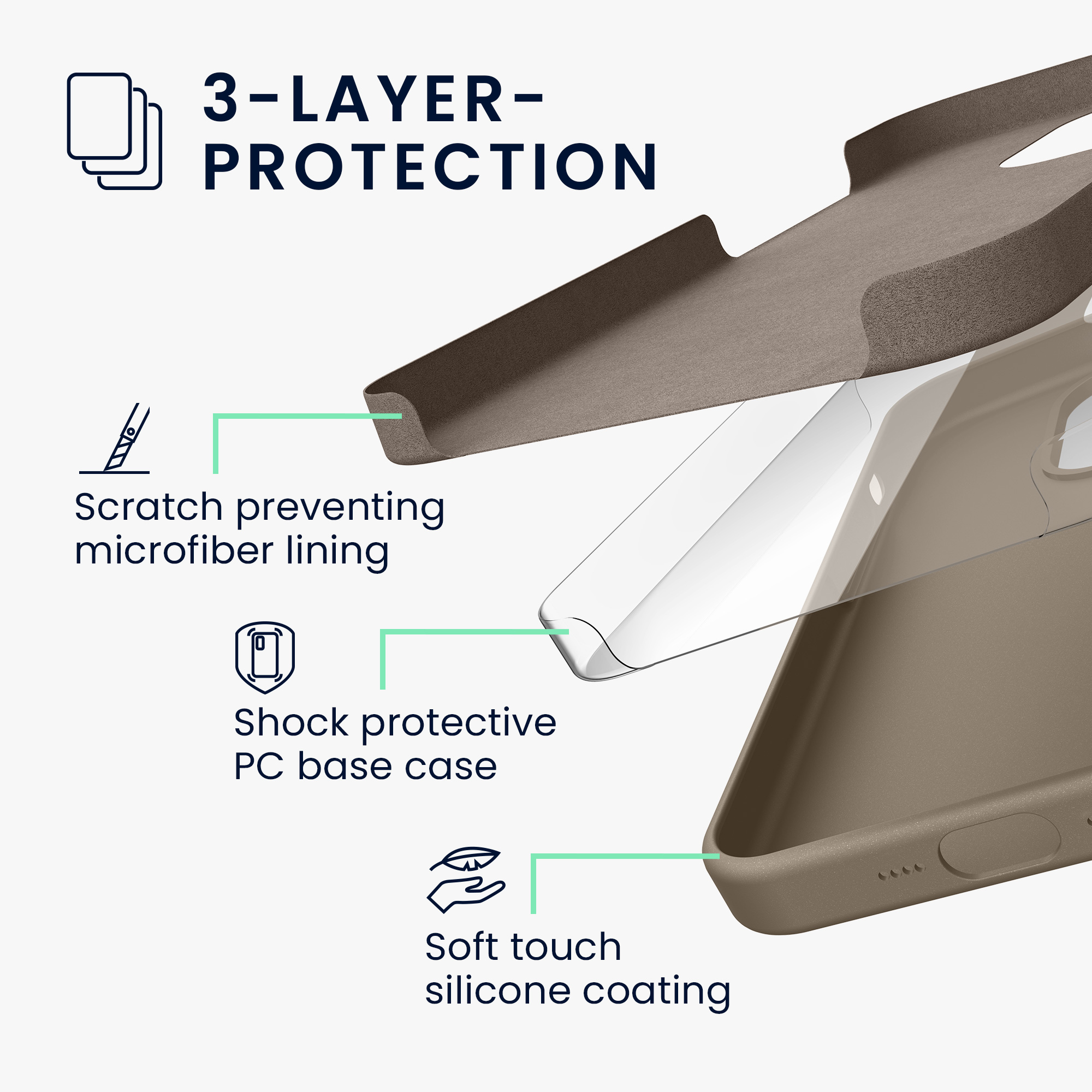 Kryt kwmobile TPU silikonový iPhone 15 Taupe