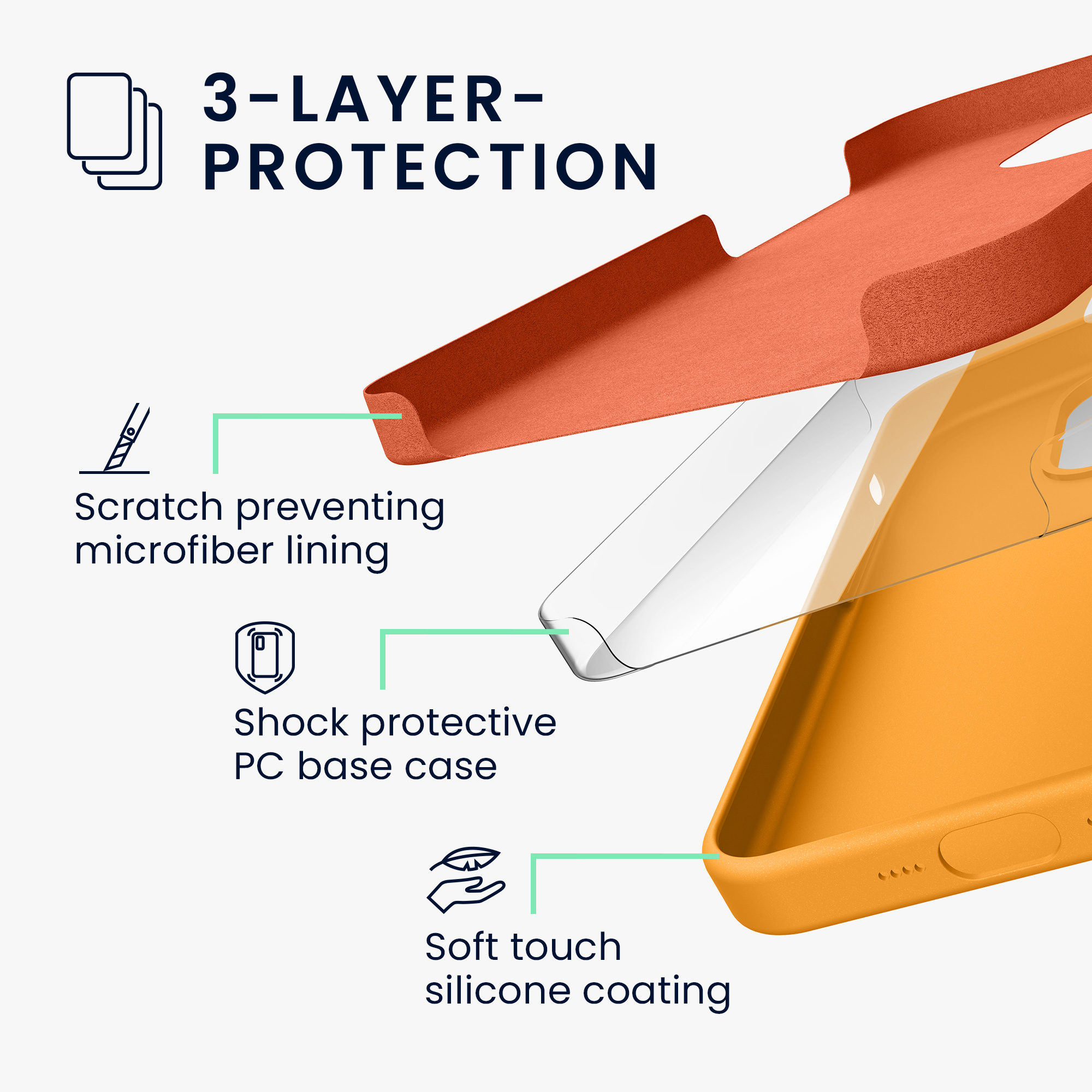 Kryt kwmobile TPU silikonový iPhone 15 oranžová