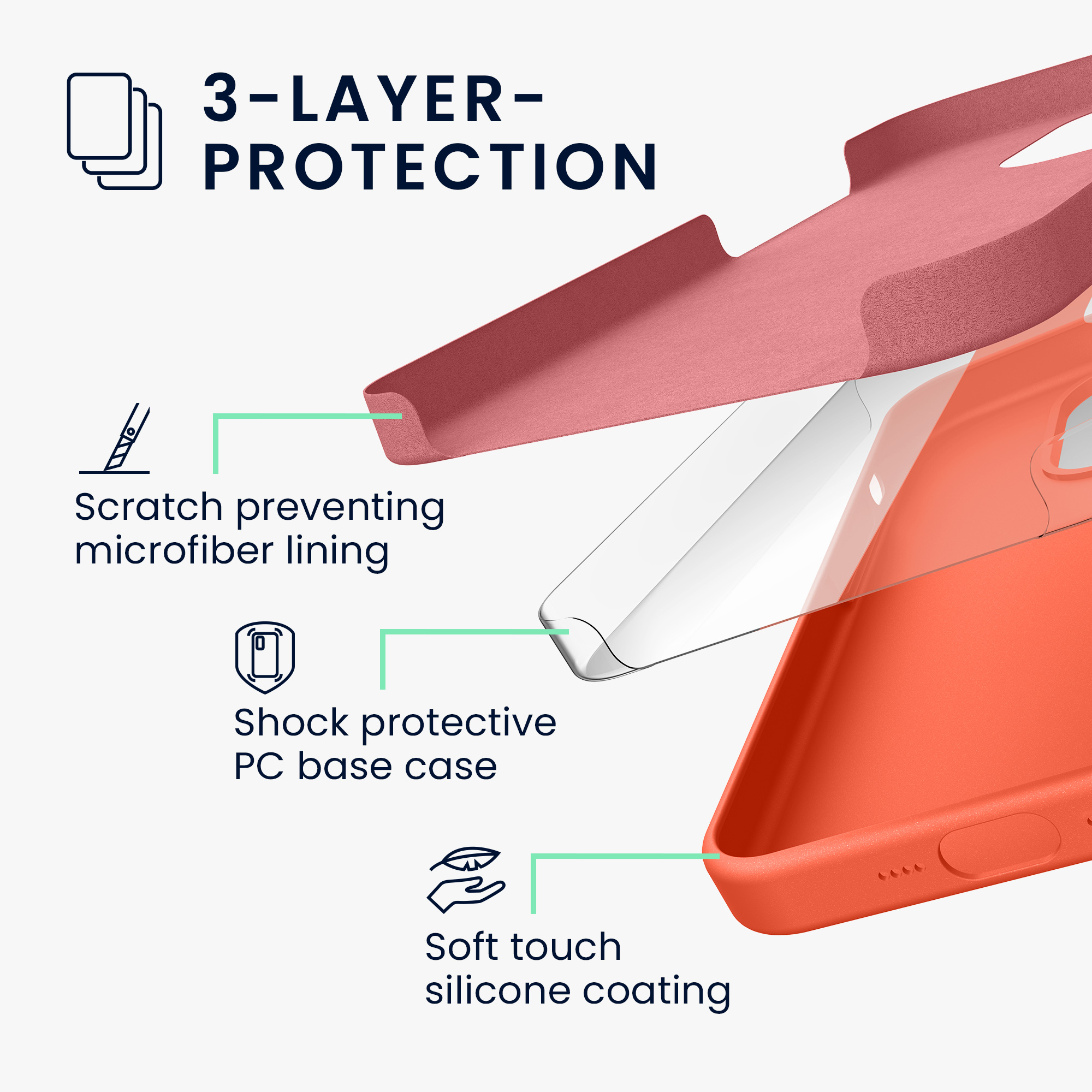 Kryt kwmobile TPU silikonový iPhone 15 Vivid Coral