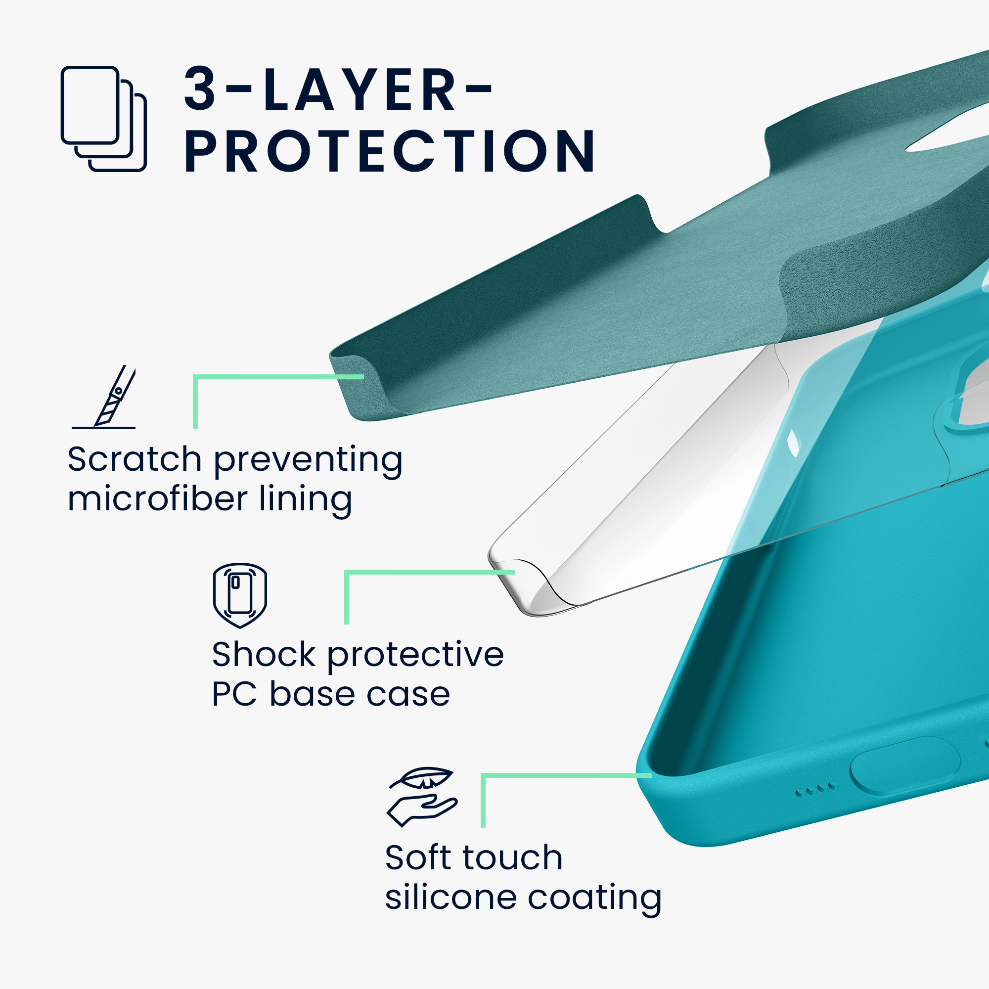 Kryt kwmobile TPU silikonový iPhone 15 Cool Glacier