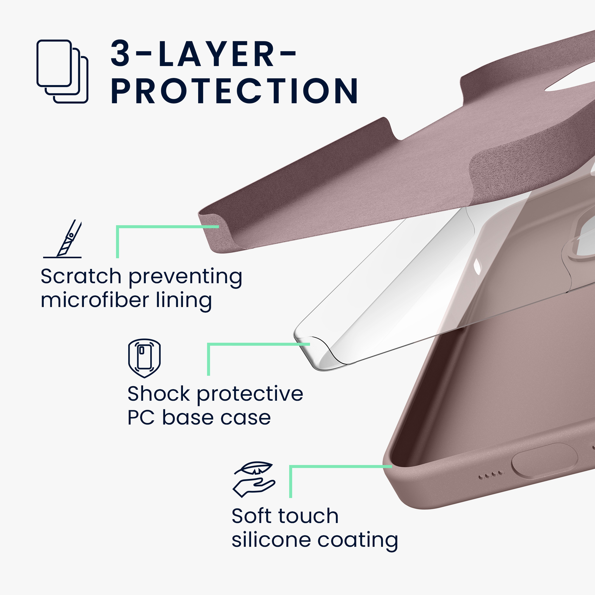 Kryt kwmobile TPU silikonový iPhone 15 Nude Lilac