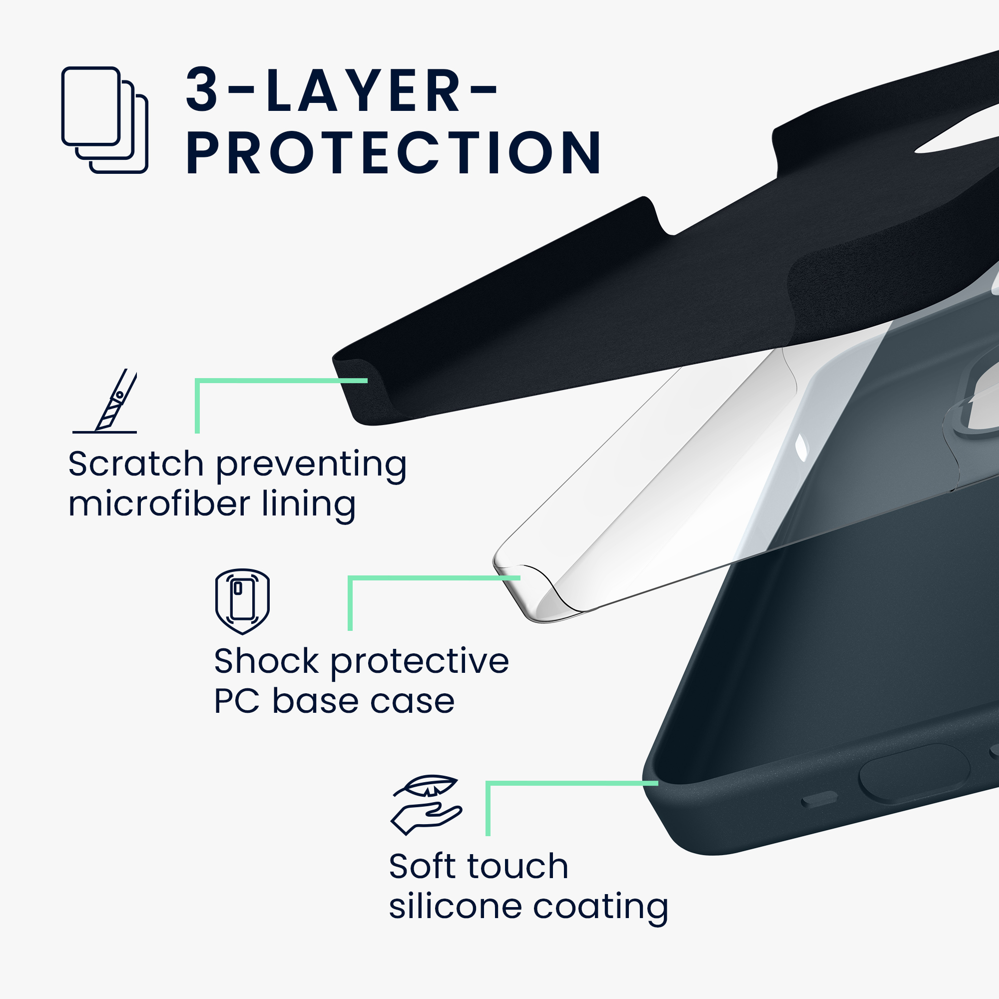 Kryt kwmobile TPU silikonový iPhone 15 Pro tmavě šedá