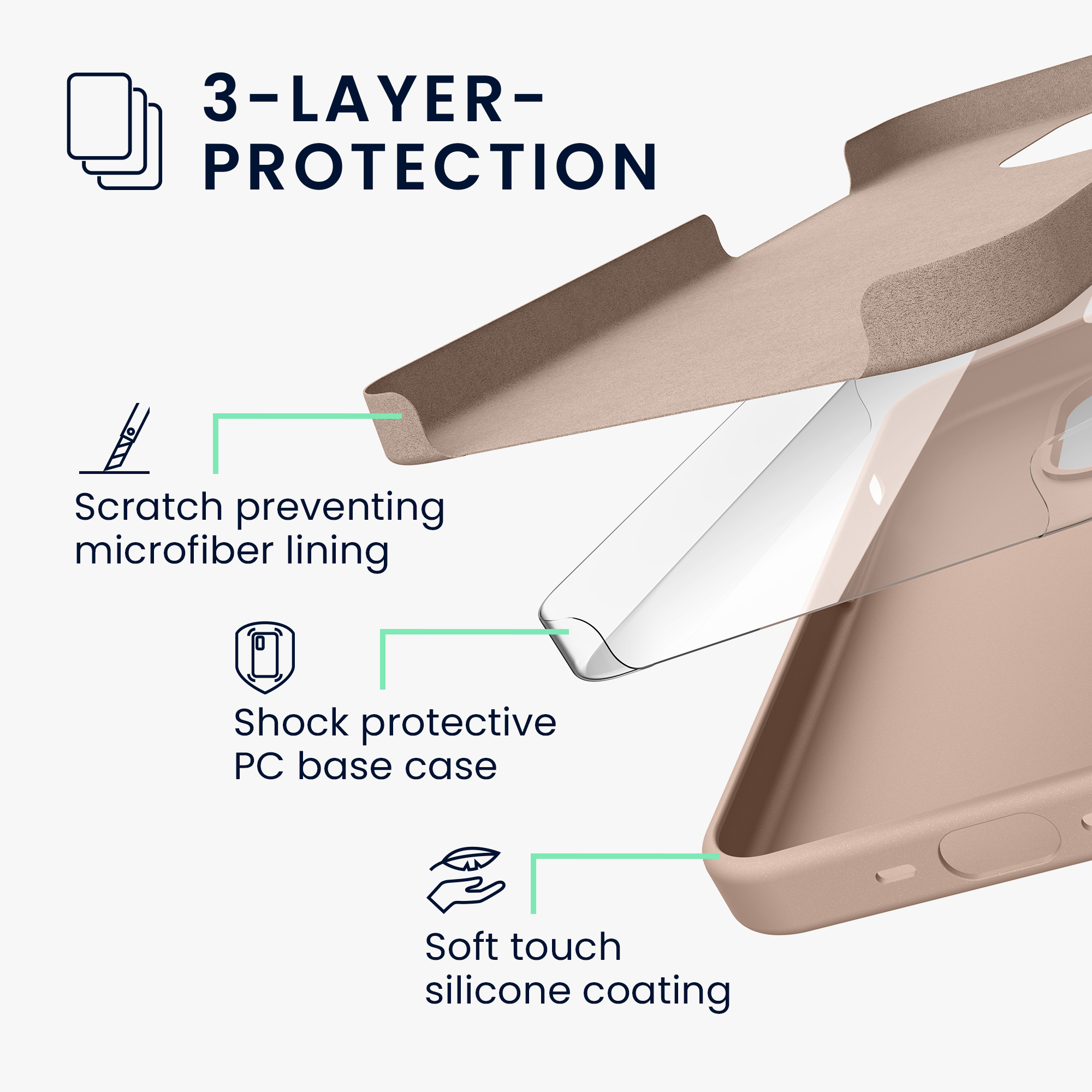 Silikonový kryt kwmobile pro iPhone 15 Pro - kokosový vzor