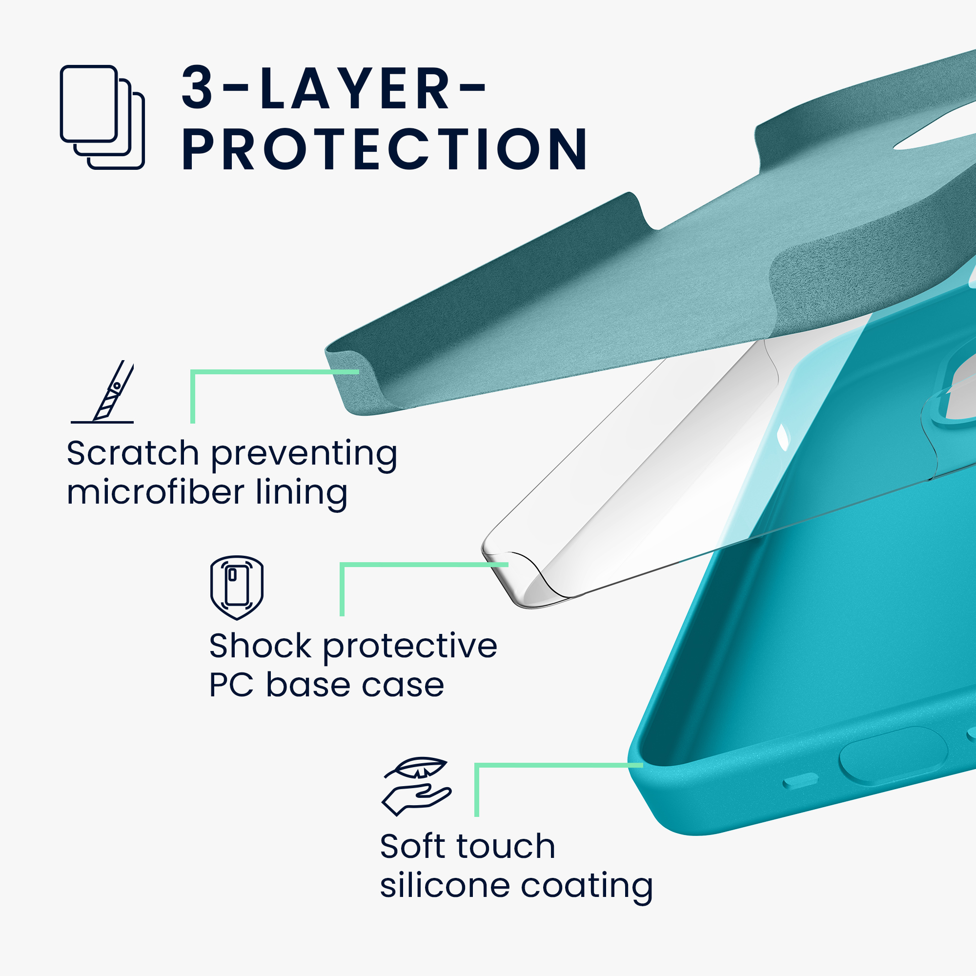 Kryt kwmobile TPU silikonový iPhone 15 Pro Cool Glacier