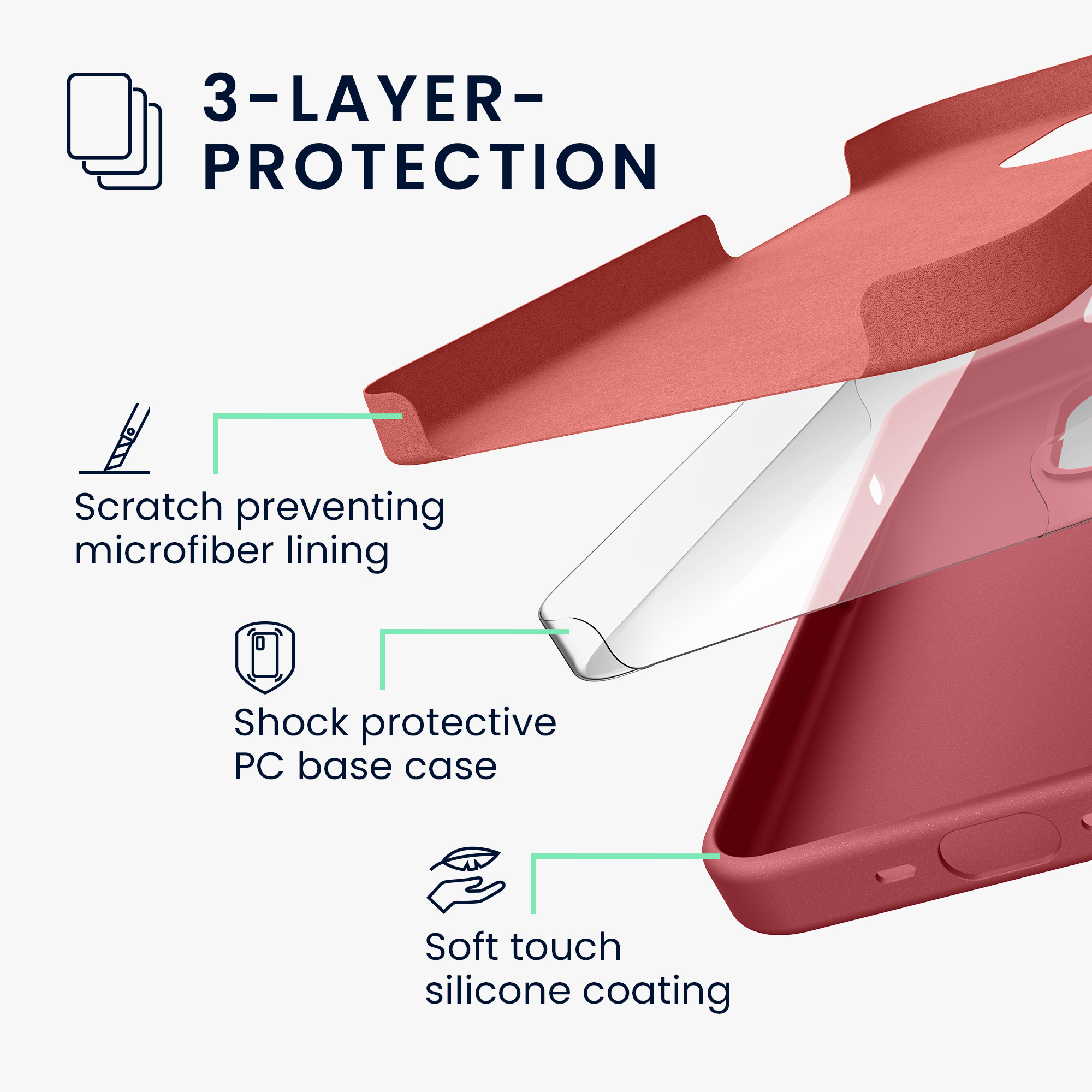 Silikonový kryt kwmobile pro iPhone 15 Pro - tmavě růžová