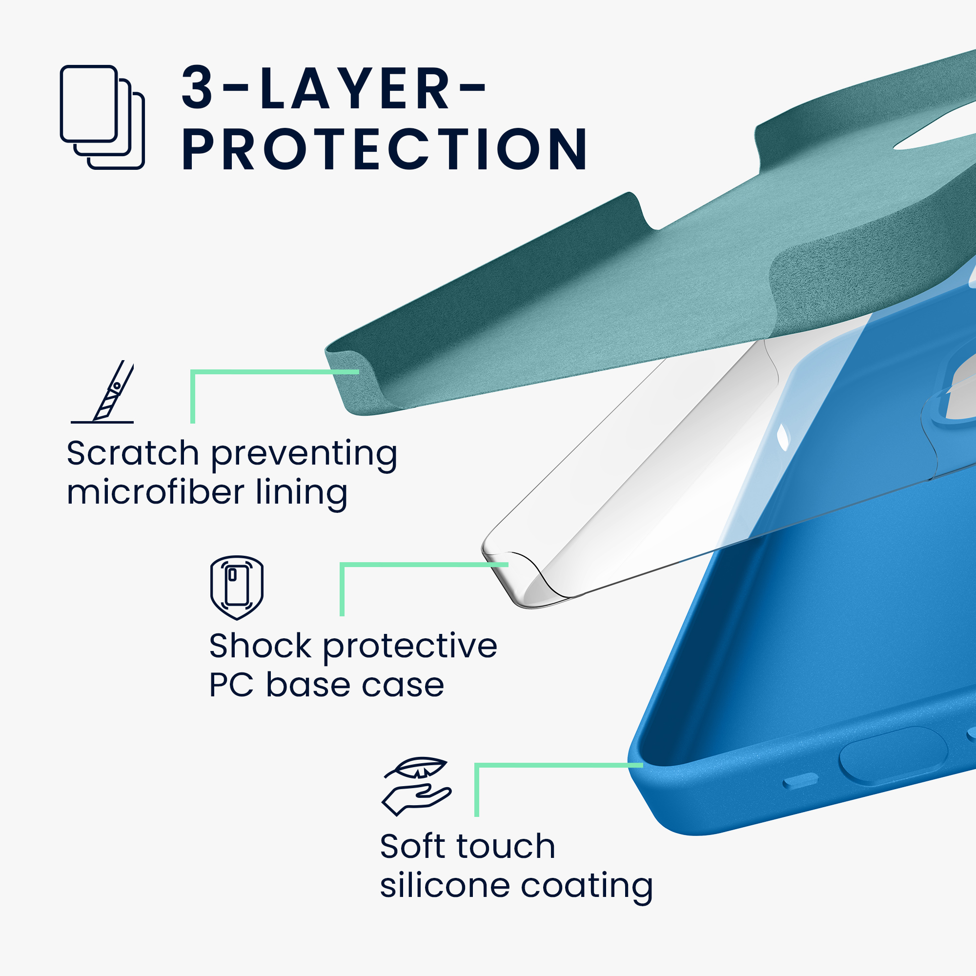 Kryt kwmobile TPU silikonový iPhone 15 Pro Sea Breeze