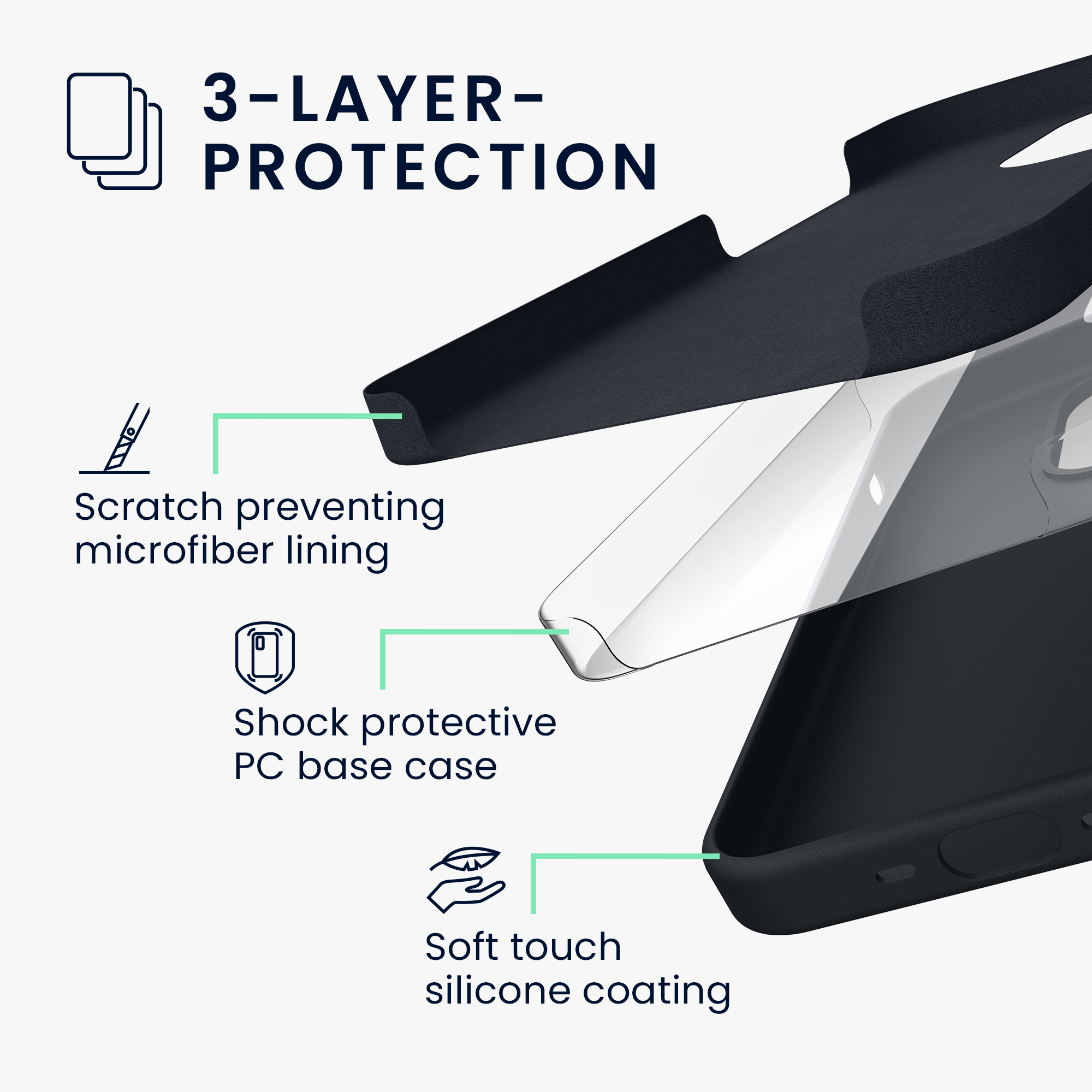 Kryt kwmobile TPU silikonový iPhone 15 Pro modrá Blueberry