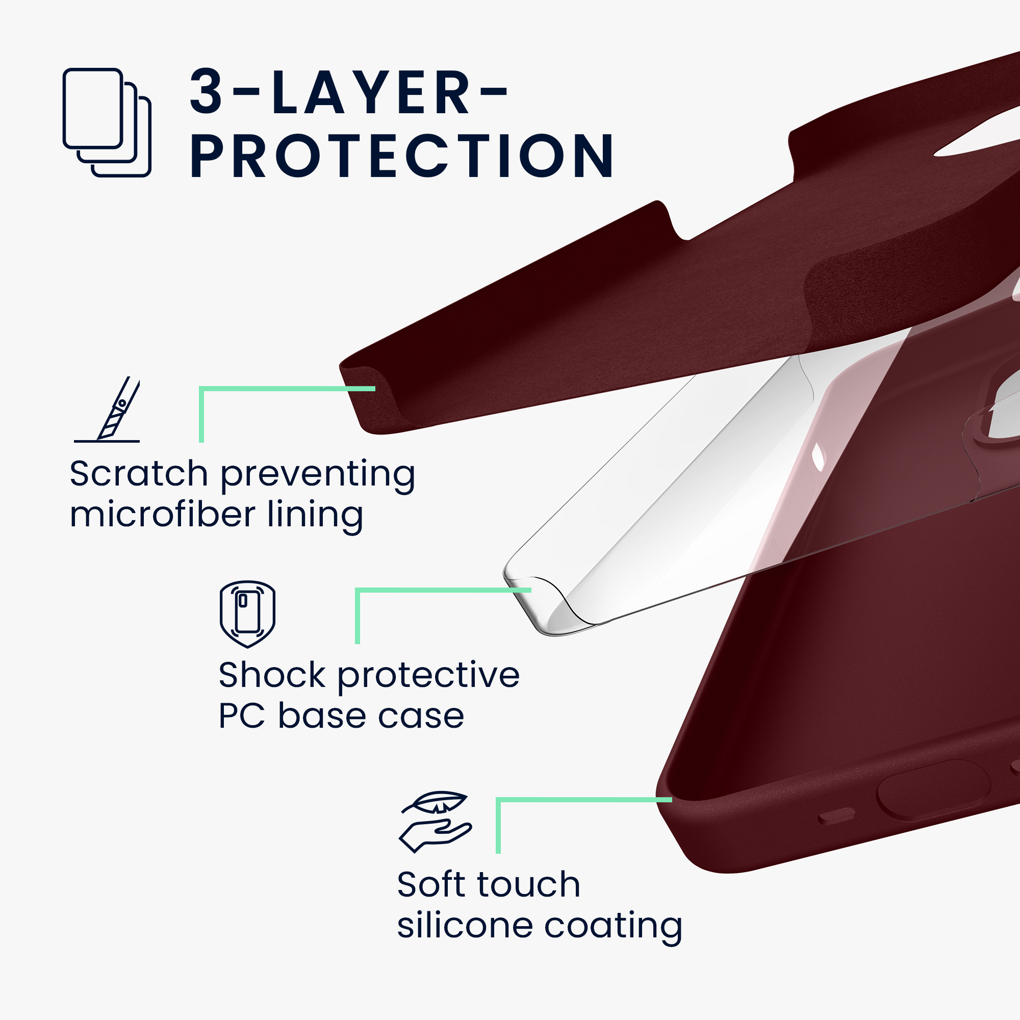 Kryt kwmobile TPU silikonový iPhone 15 Pro vínově fialová