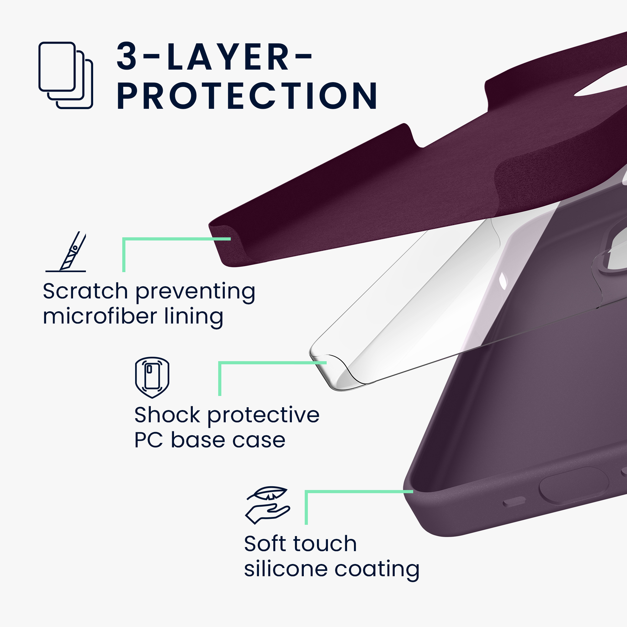 Kryt kwmobile TPU silikonový iPhone 15 Pro Pale Iris