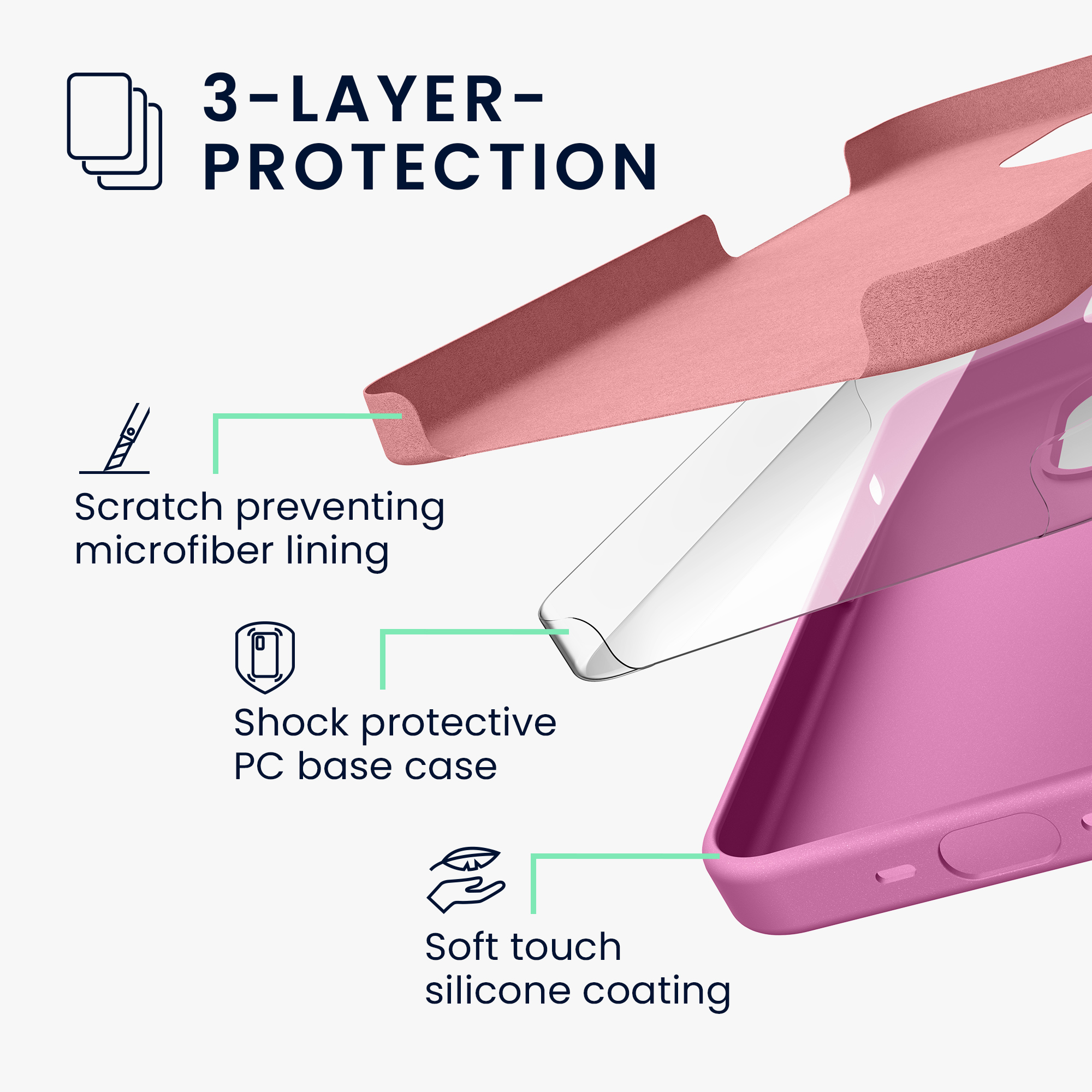 Pouzdro pro iPhone 15 Pro kwmobile silikonové - růžová levandulová