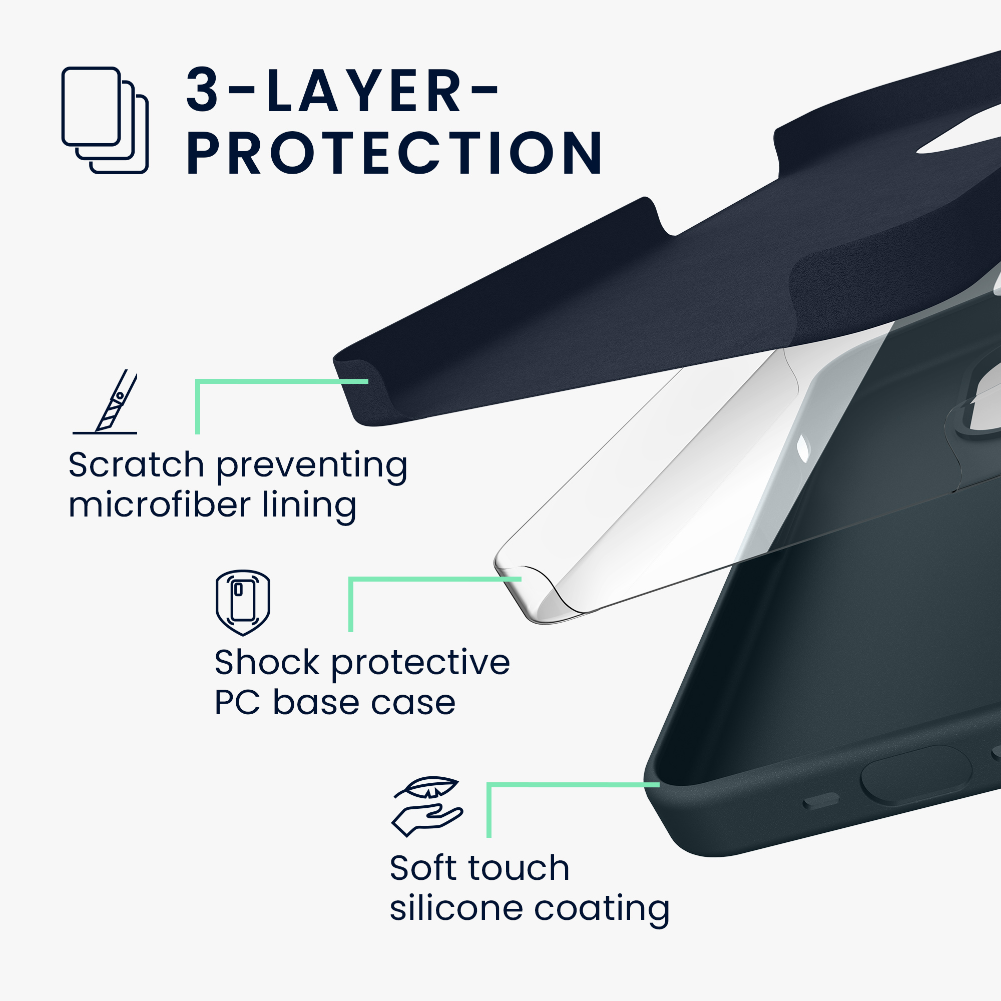 Silikonový kryt kwmobile pro iPhone 15 Pro Max - tmavě břidlicová