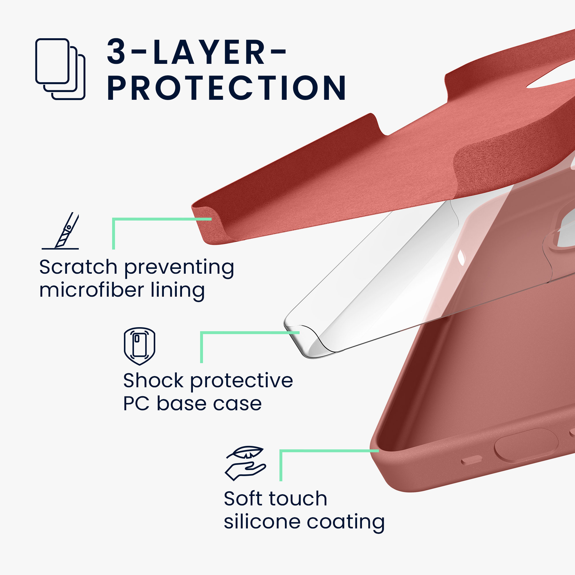 Silikonový kryt kwmobile pro iPhone 15 Pro Max - zimní růže