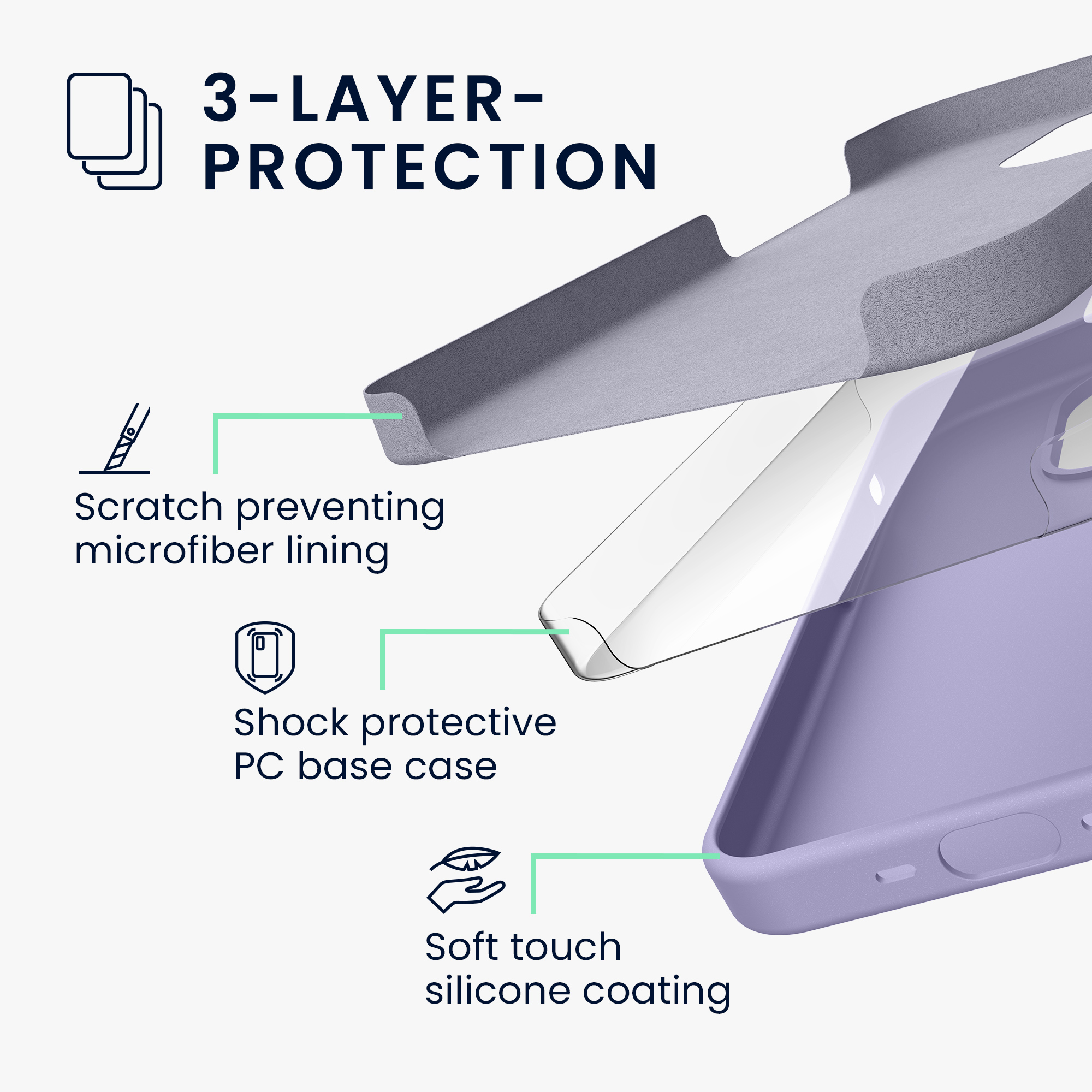 Silikonový kryt kwmobile pro iPhone 15 Pro Max - levandulová