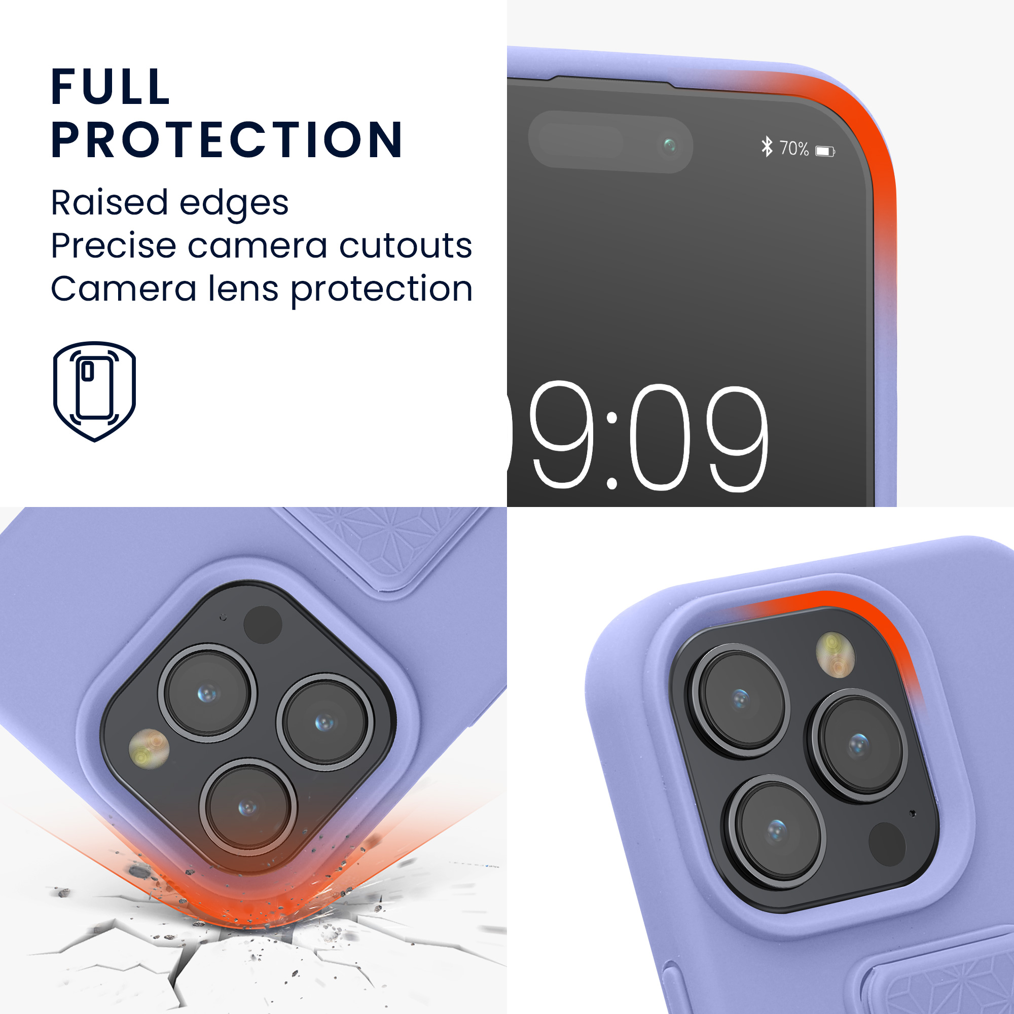 Kryt kwmobile s poutkem se stojánkem iPhone 15 Pro levandulová