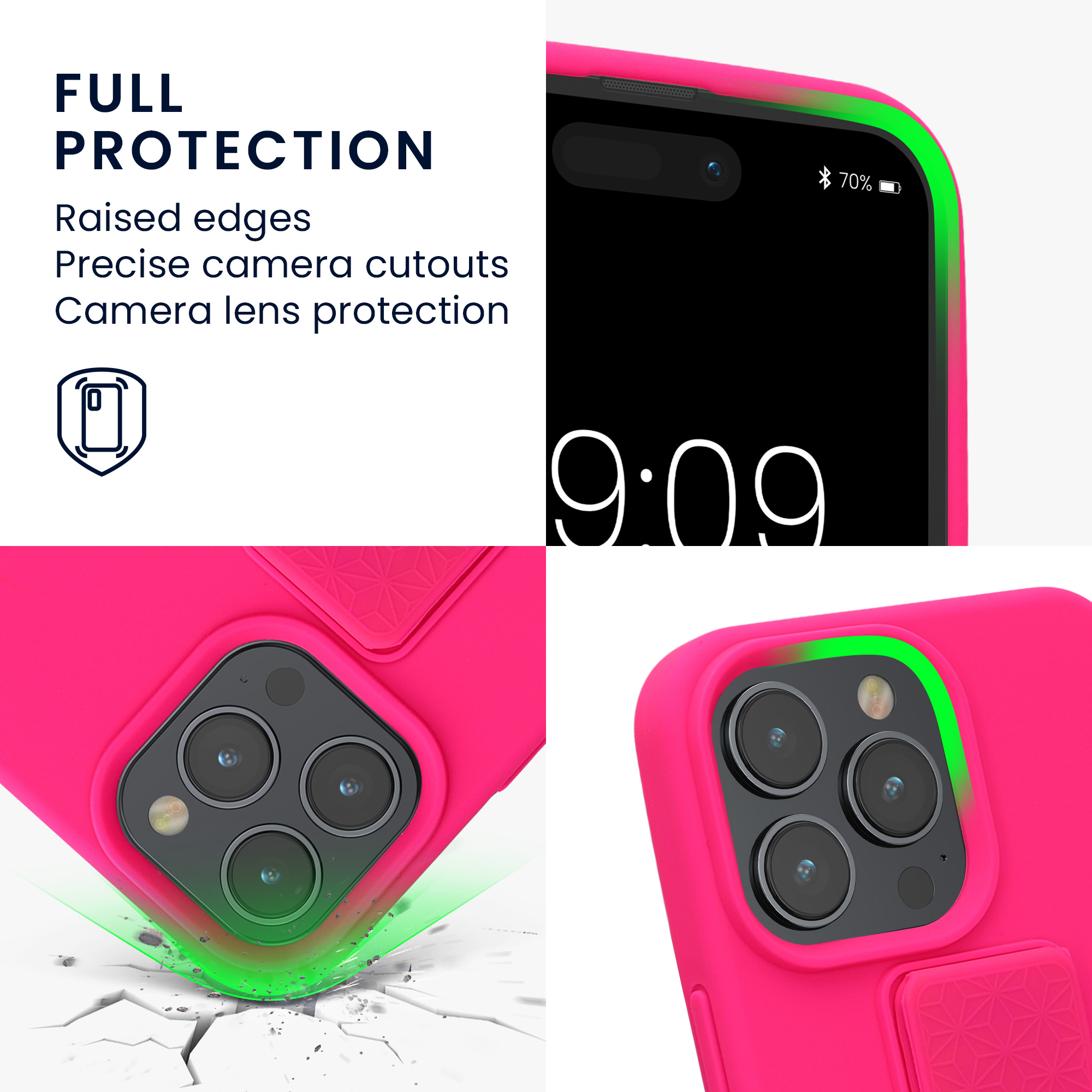 Silikonový kryt kwmobile pro iPhone 15 Pro Max - neonově růžová