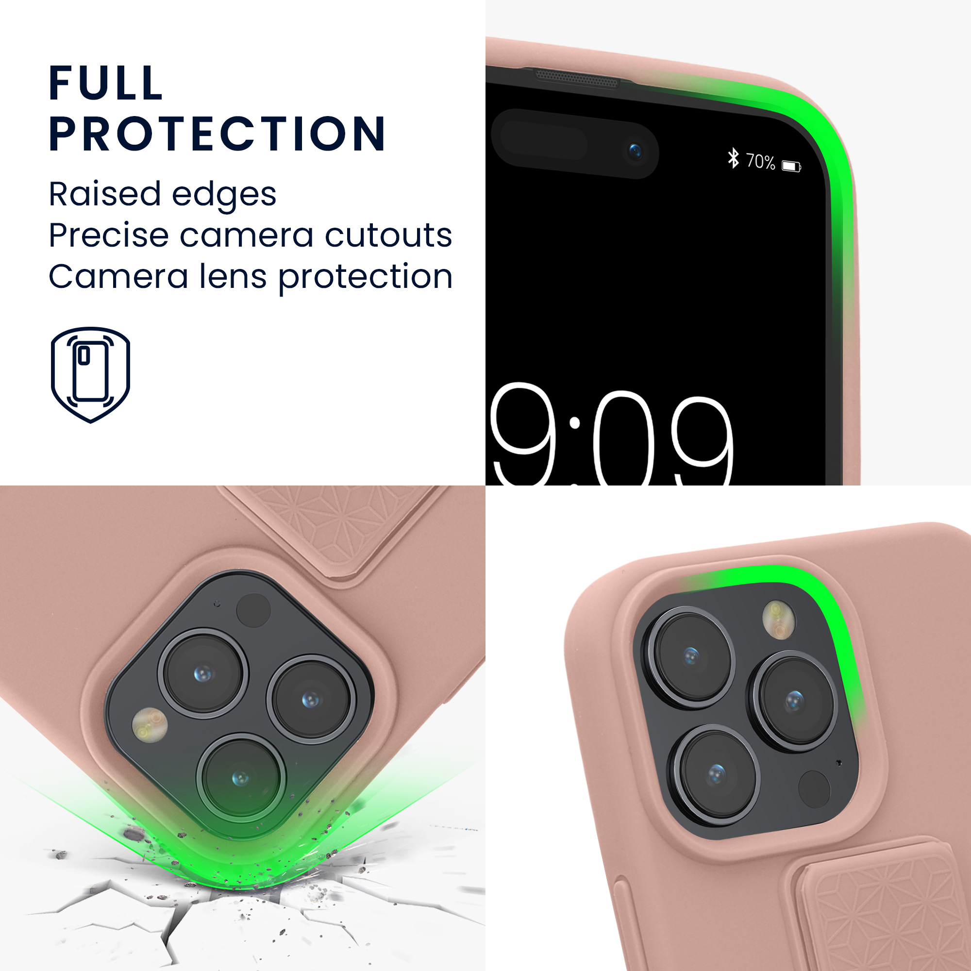 Silikonový kryt kwmobile pro iPhone 15 Pro Max - pudrově růžová