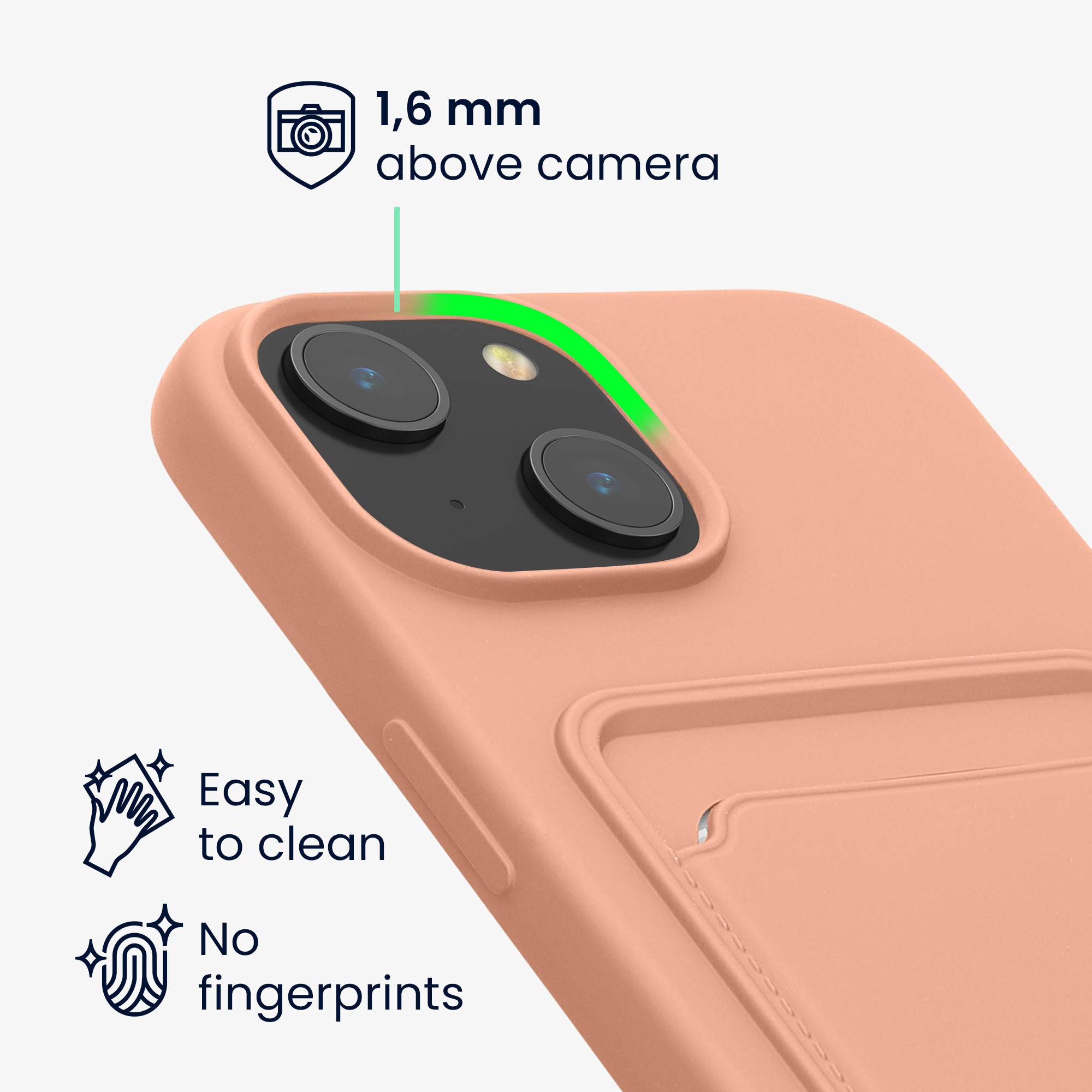 Kryt kwmobile s přihrádkou na kartu iPhone 15 růžová