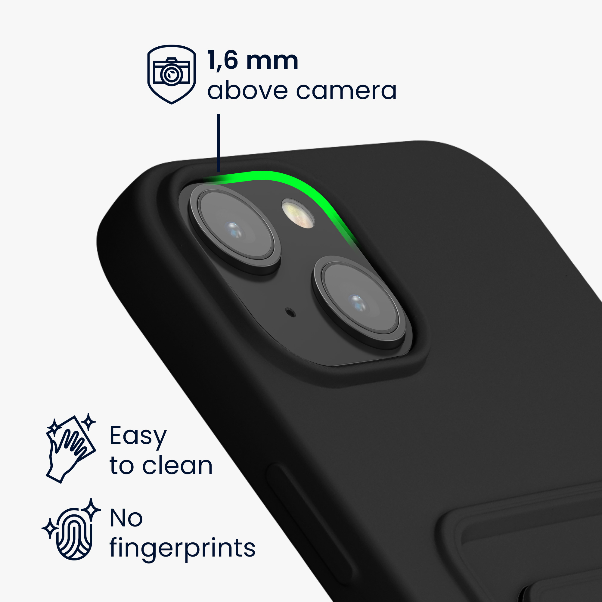 Kryt kwmobile s přihrádkou na kartu iPhone 15 Plus černá