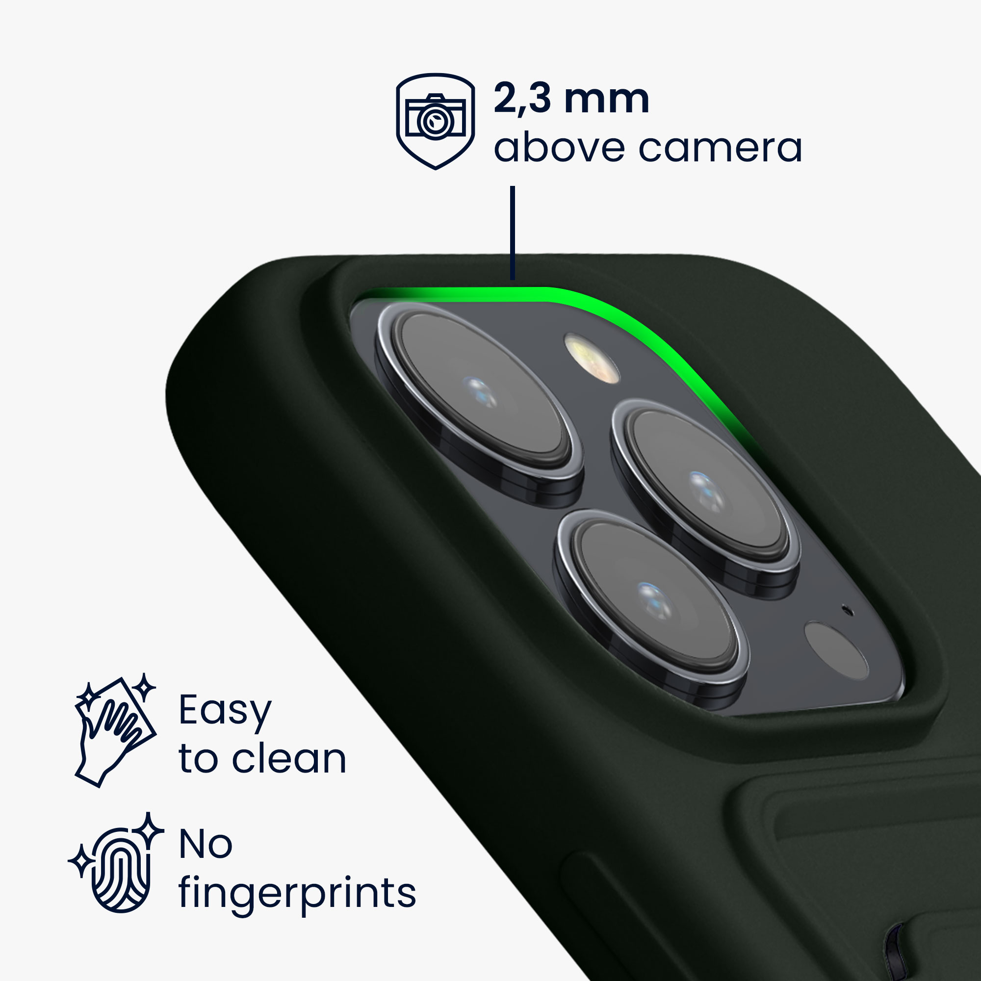 Kryt s přihrádkou na kartu kwmobile pro iPhone 15 Pro - tmavě zelená