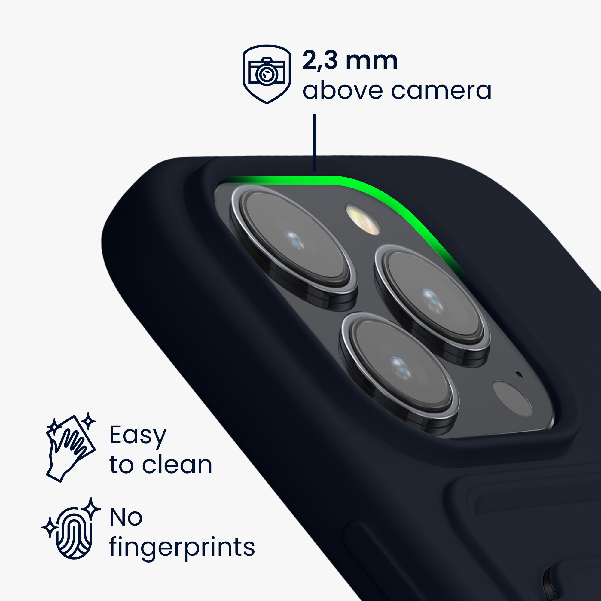 Kryt s přihrádkou na kartu kwmobile pro iPhone 15 Pro - tmavě modrá