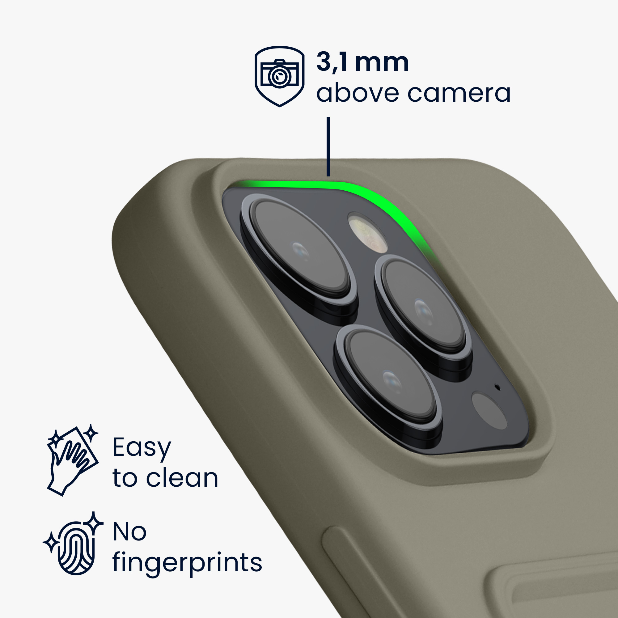 Kryt s přihrádkou na kartu kwmobile pro iPhone 15 Pro Max - matná světle šedá