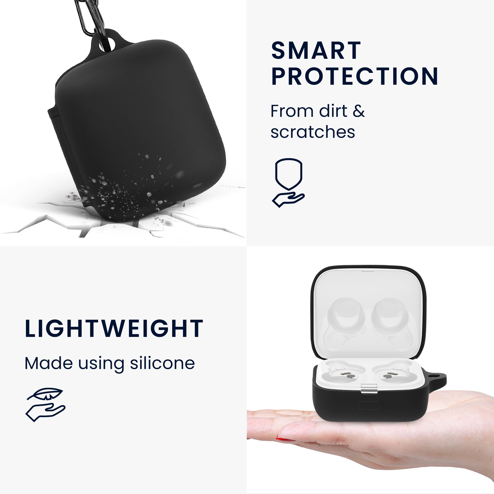 Pouzdro na sluchátka kwmobile pro Sony LinkBuds WF-L900, černá / černá