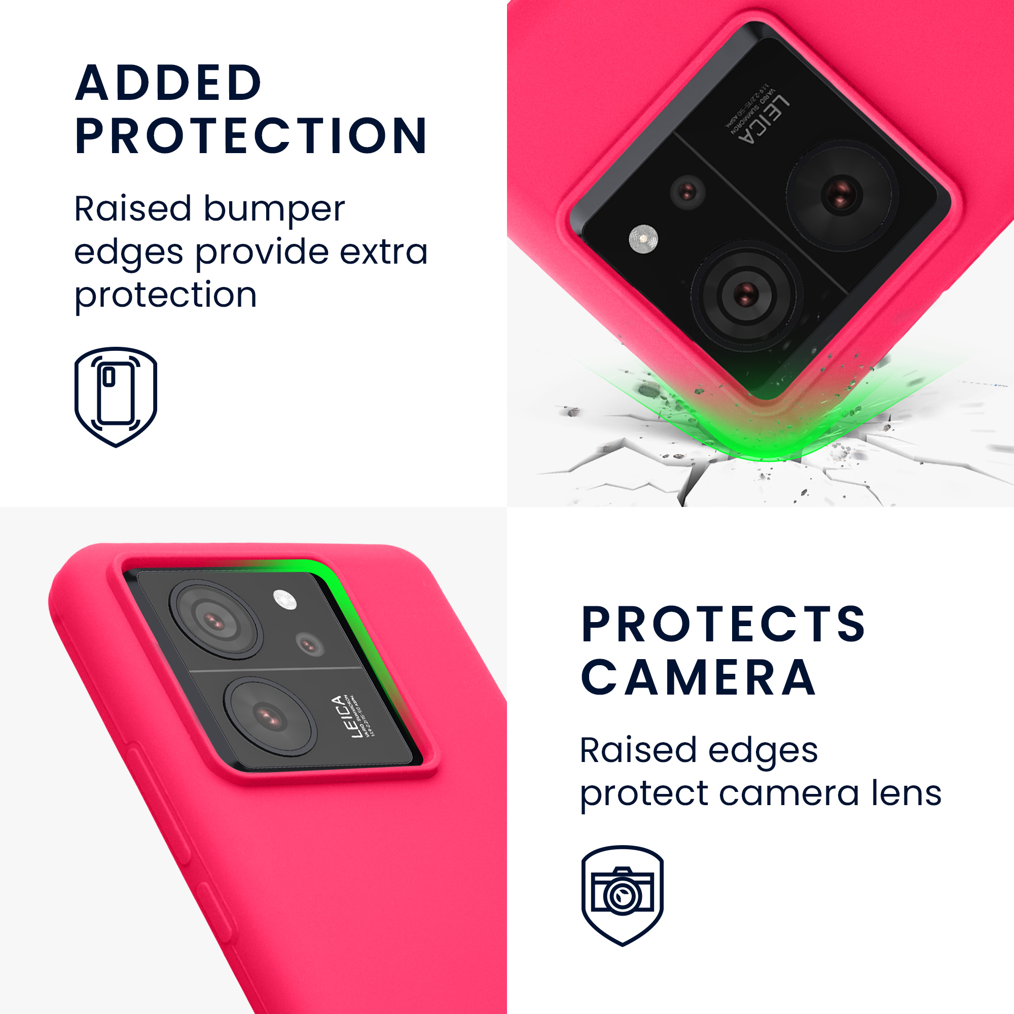 Kryt na mobil Xiaomi 13T / 13T Pro kwmobile neonově růžová
