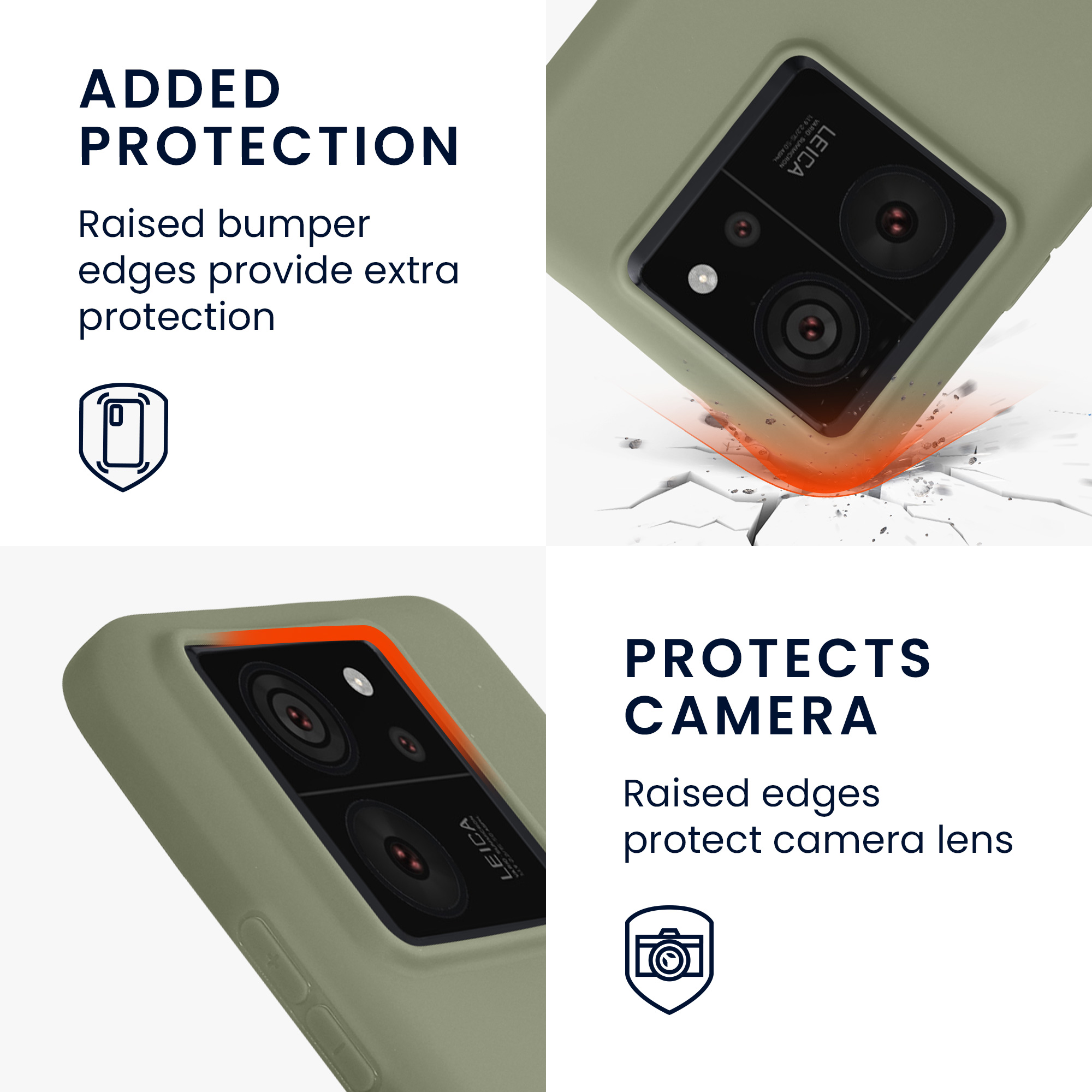 Kryt na mobil Xiaomi 13T / 13T Pro kwmobile šedozelená