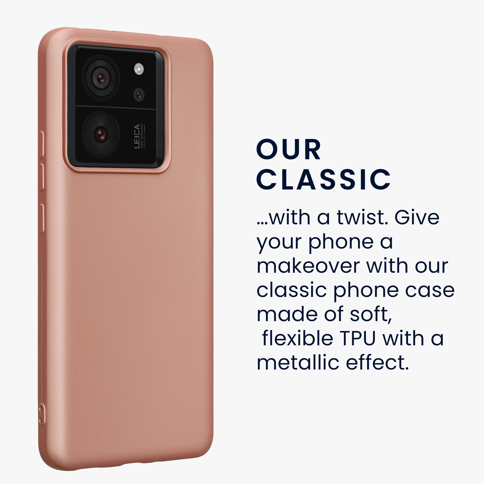 Kryt na mobil Xiaomi 13T / 13T Pro kwmobile metalická růžově zlatá