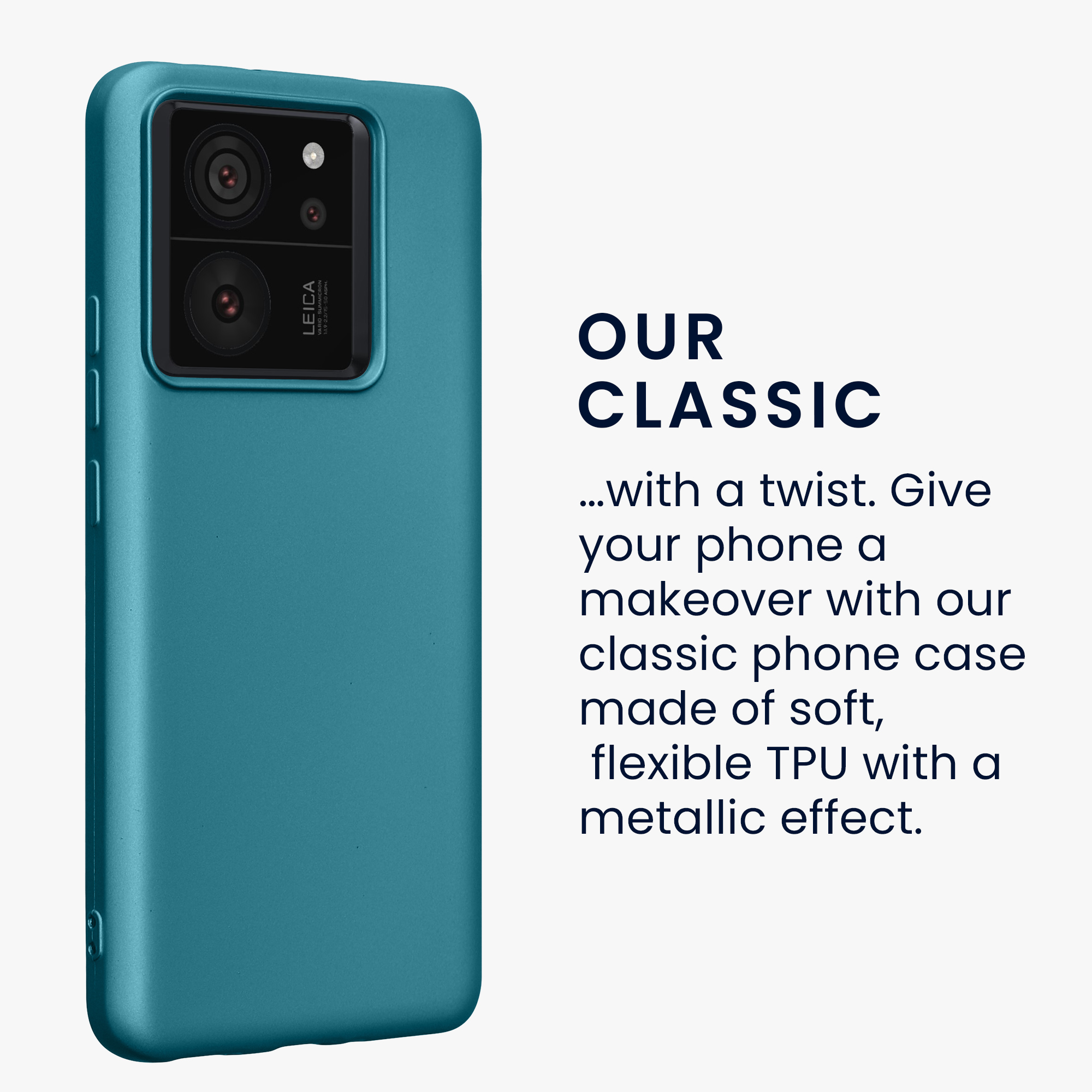 Tenký metalický TPU silikonový kryt pro Xiaomi 13T / 13T Pro kwmobile ‑ metalická karibská modrá