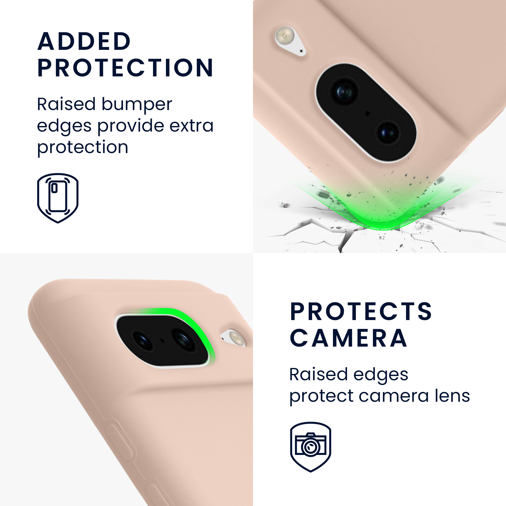 Silikonový kryt kwmobile pro Google Pixel 8 - krémově béžové Coconut Swirl
