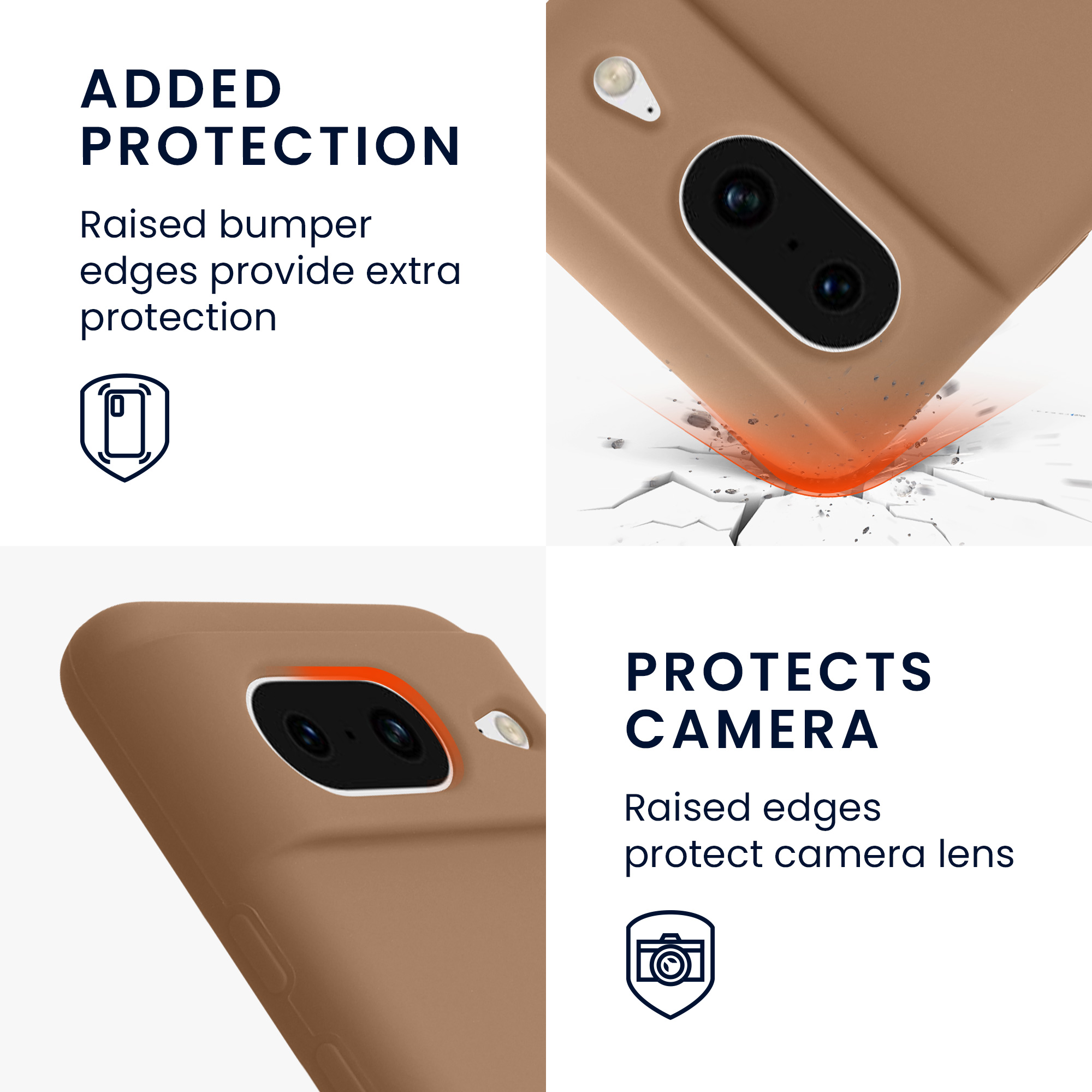 Silikonový kryt kwmobile pro Google Pixel 8 - hnědobéžové Cappuccino