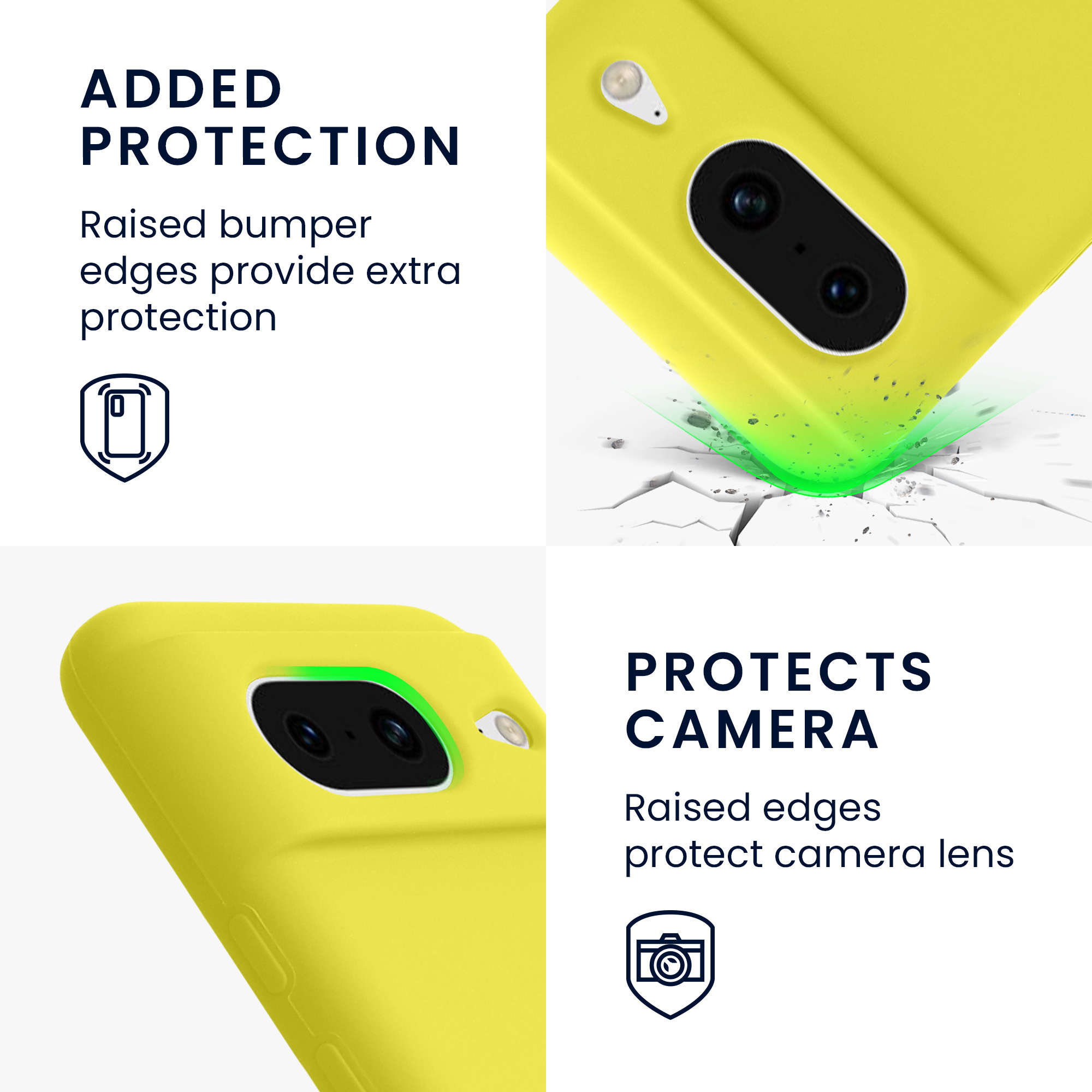 TPU silikonový kryt pro Google Pixel 8, měkký povrch kwmobile ‑ citronově žlutá