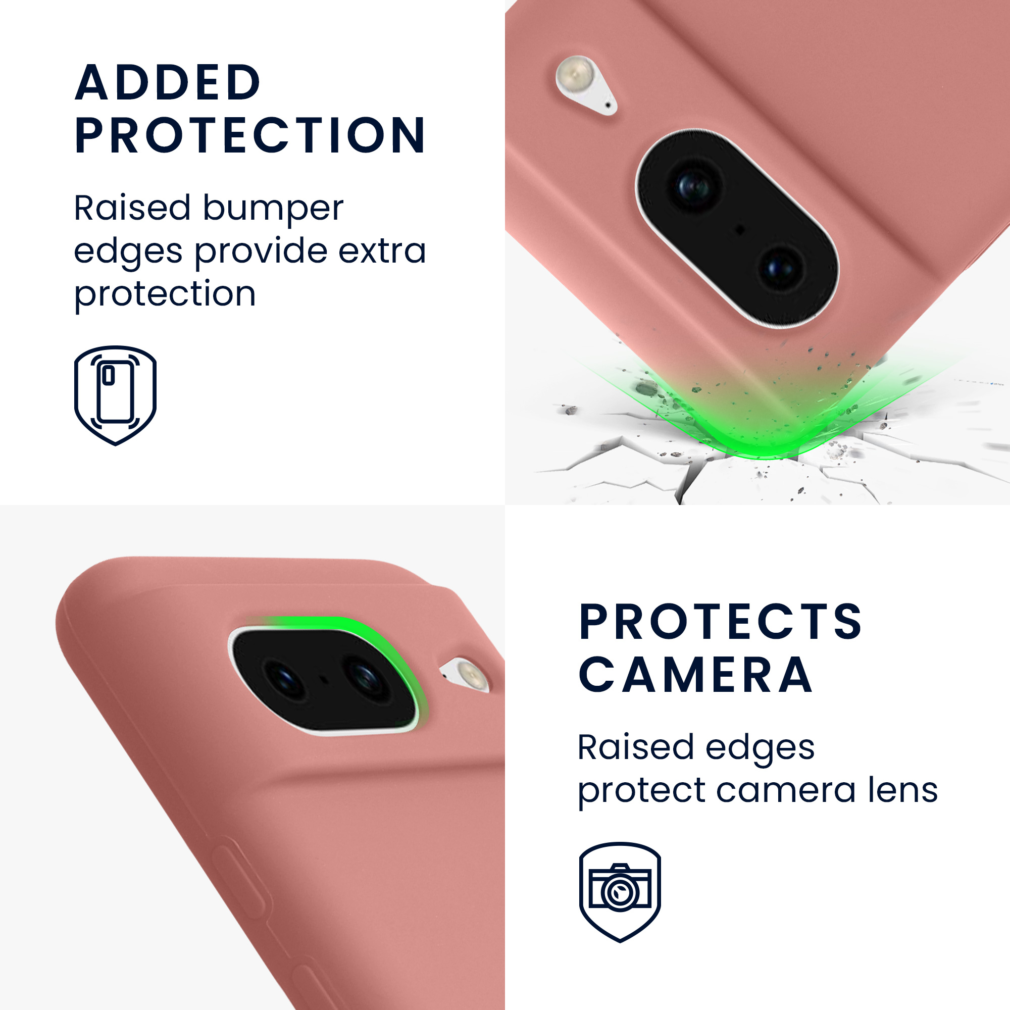 Silikonový kryt kwmobile pro Google Pixel 8 - růžové Winter Rose