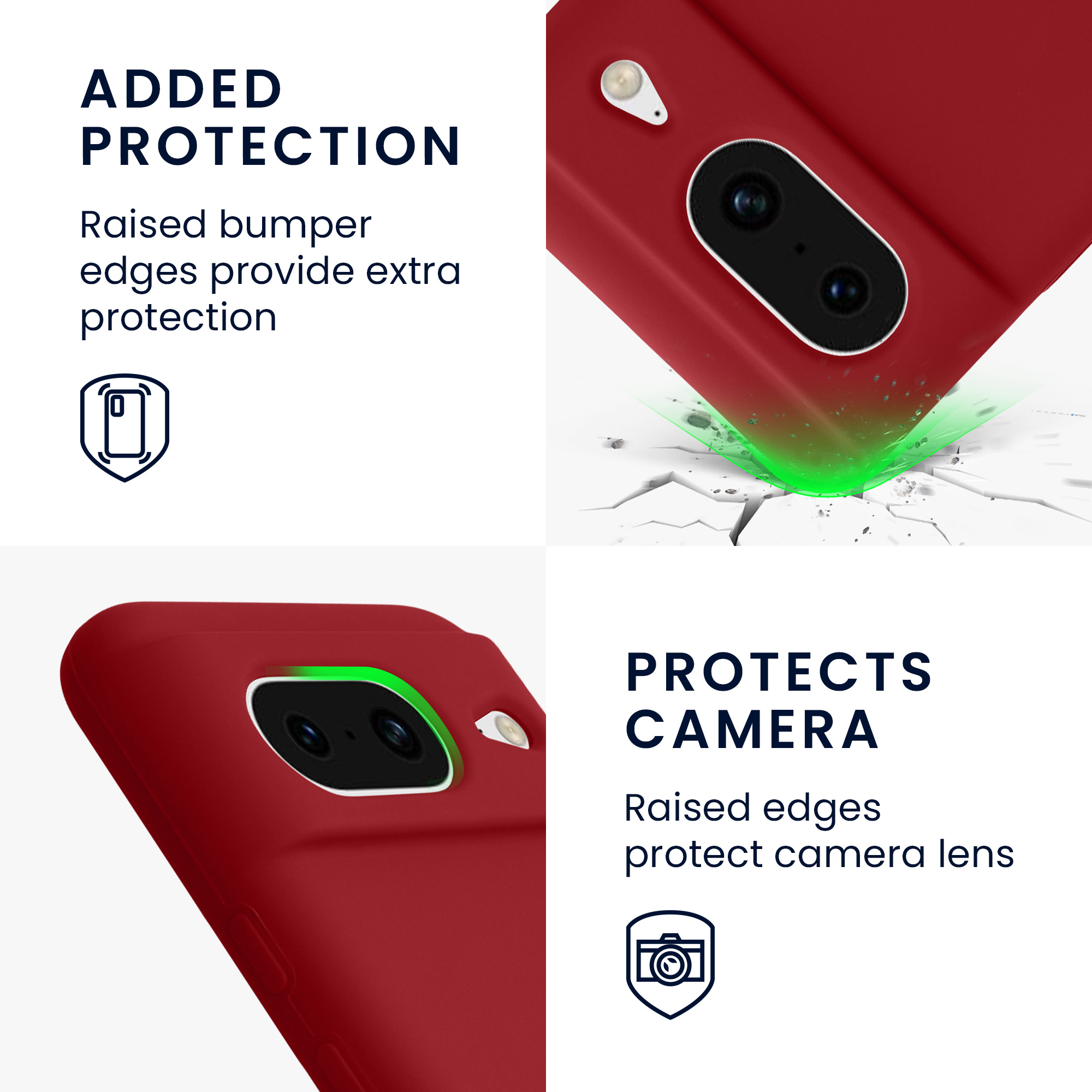 Silikonový kryt kwmobile pro Google Pixel 8 - rubarborově červené