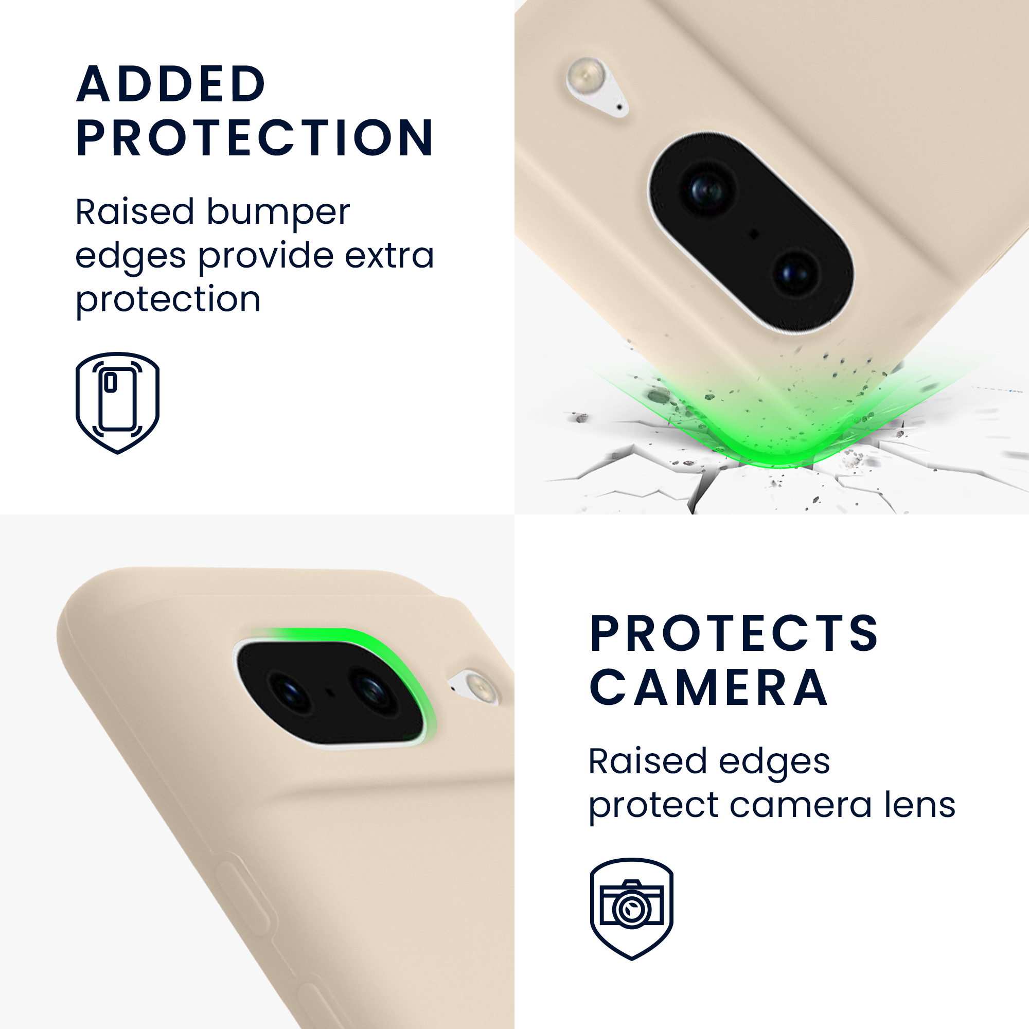 Silikonový kryt kwmobile pro Google Pixel 8 - krémové