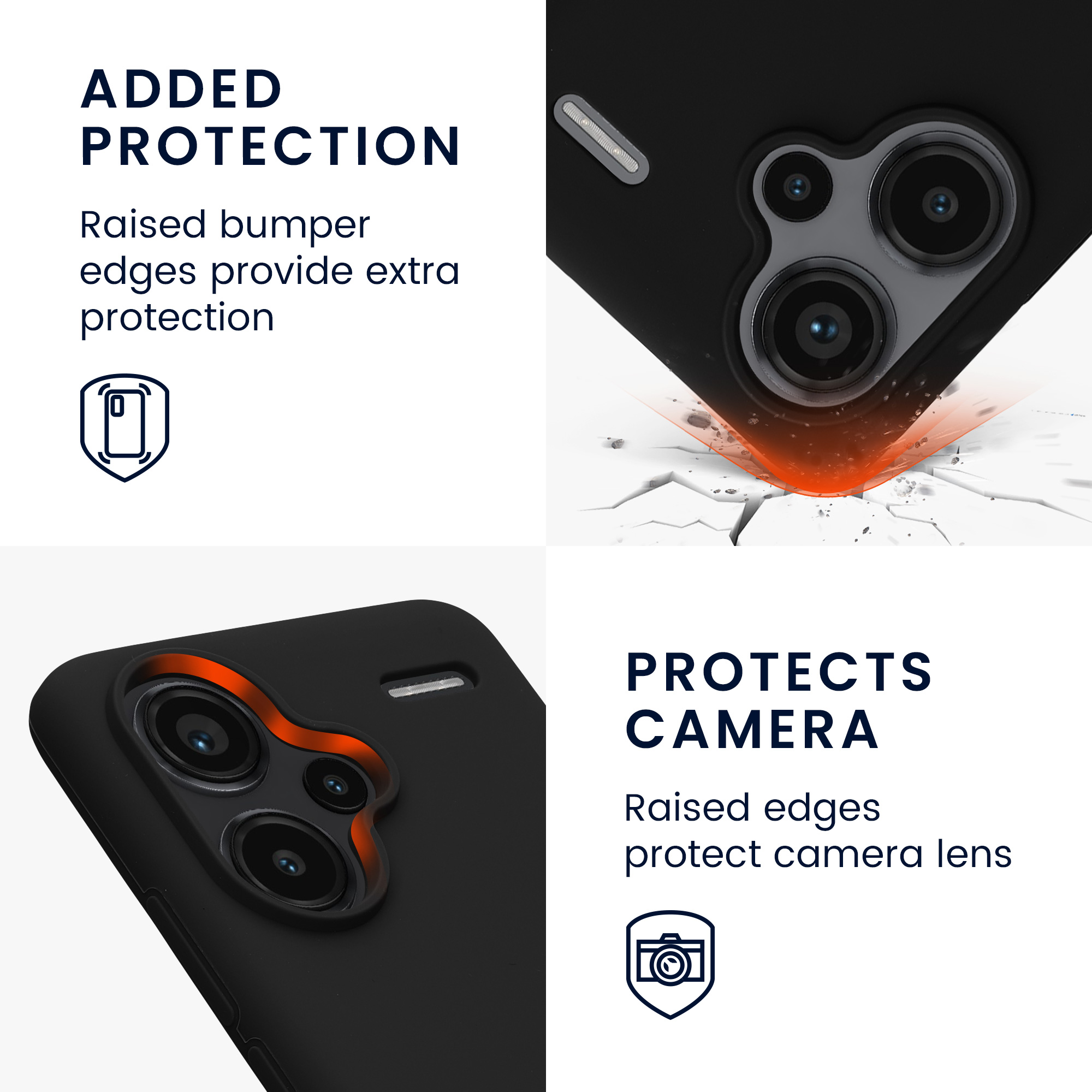 Kryt Xiaomi Redmi Note 13 Pro+ 5G silikonový TPU černá kwmobile