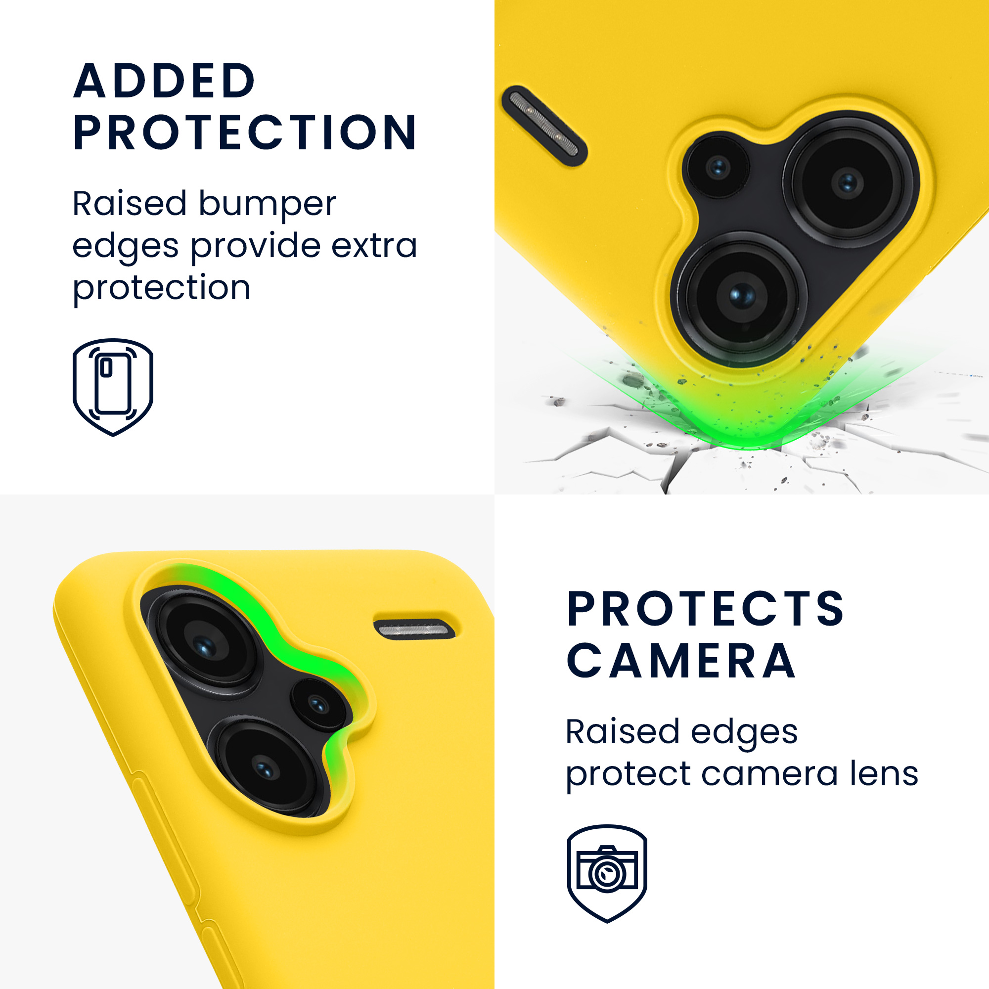Kryt Xiaomi Redmi Note 13 Pro+ 5G silikonový TPU zářivě žlutá kwmobile