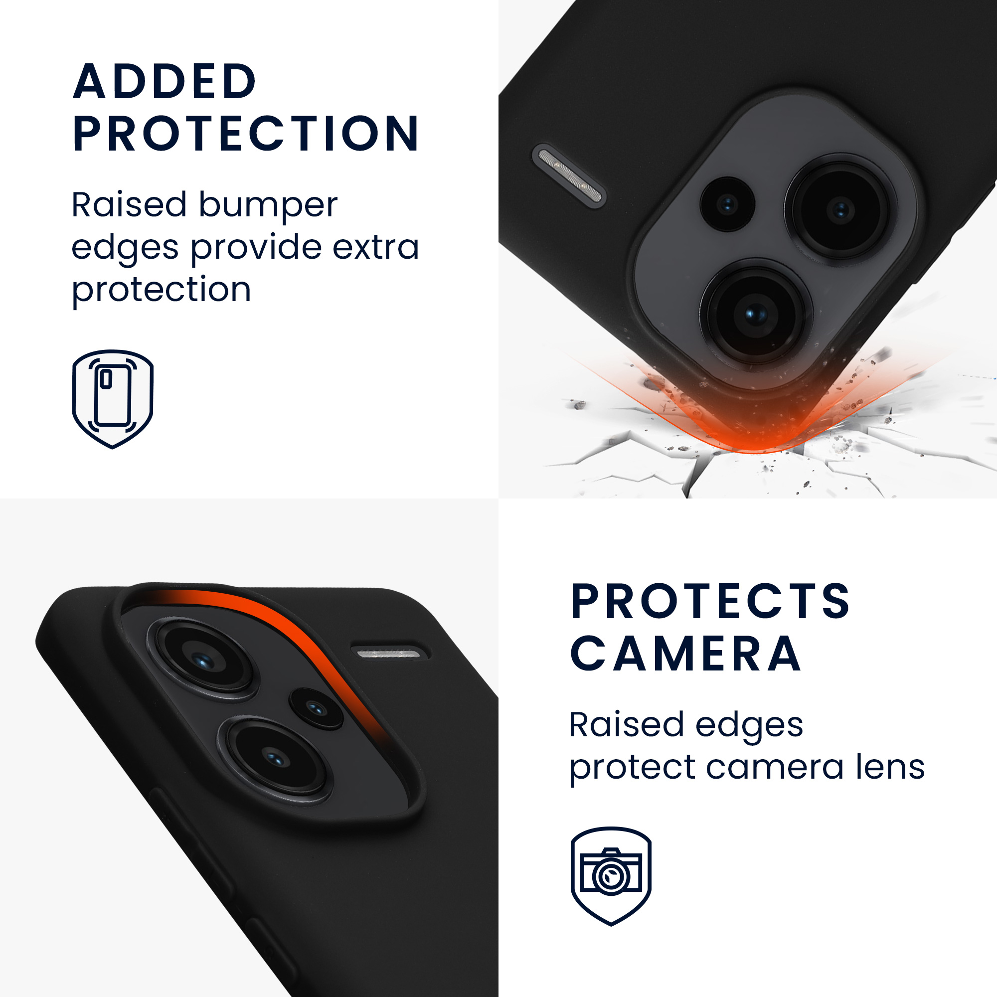 Kryt Xiaomi Redmi Note 13 Pro+ 5G silikonový TPU černá matná kwmobile