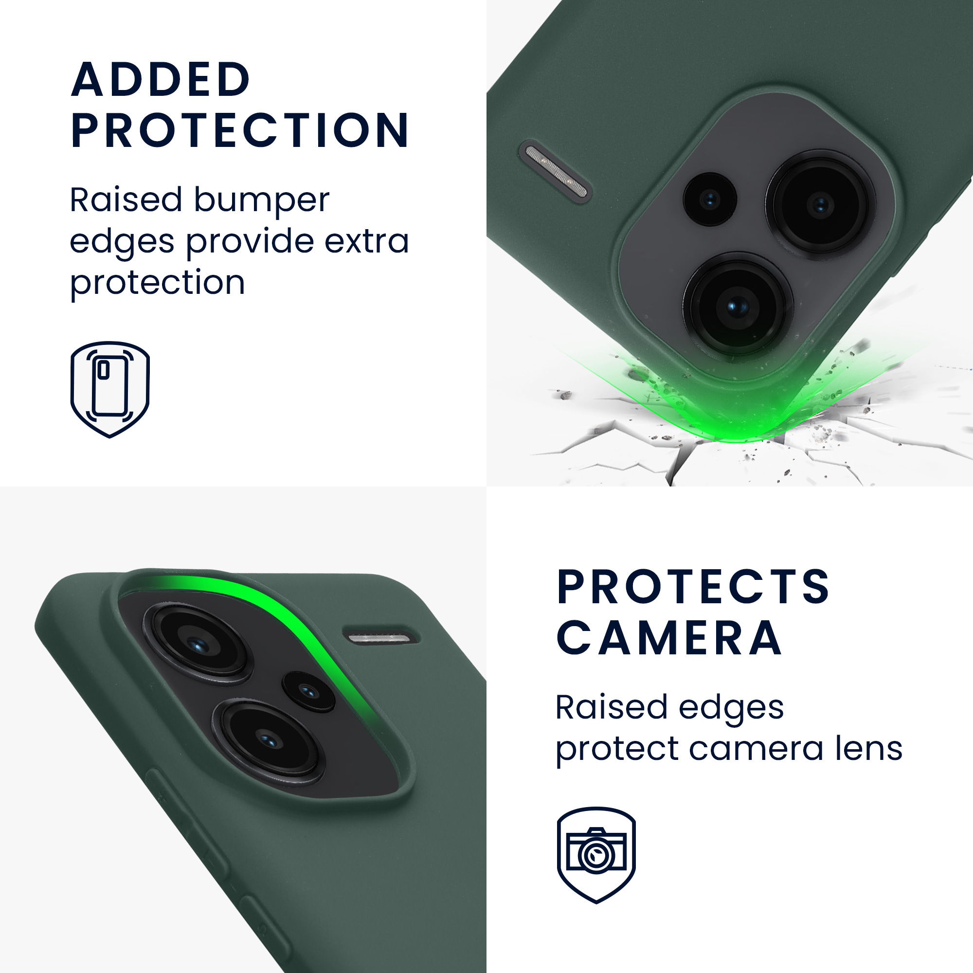 Kryt Xiaomi Redmi Note 13 Pro+ 5G silikonový TPU zelená kwmobile