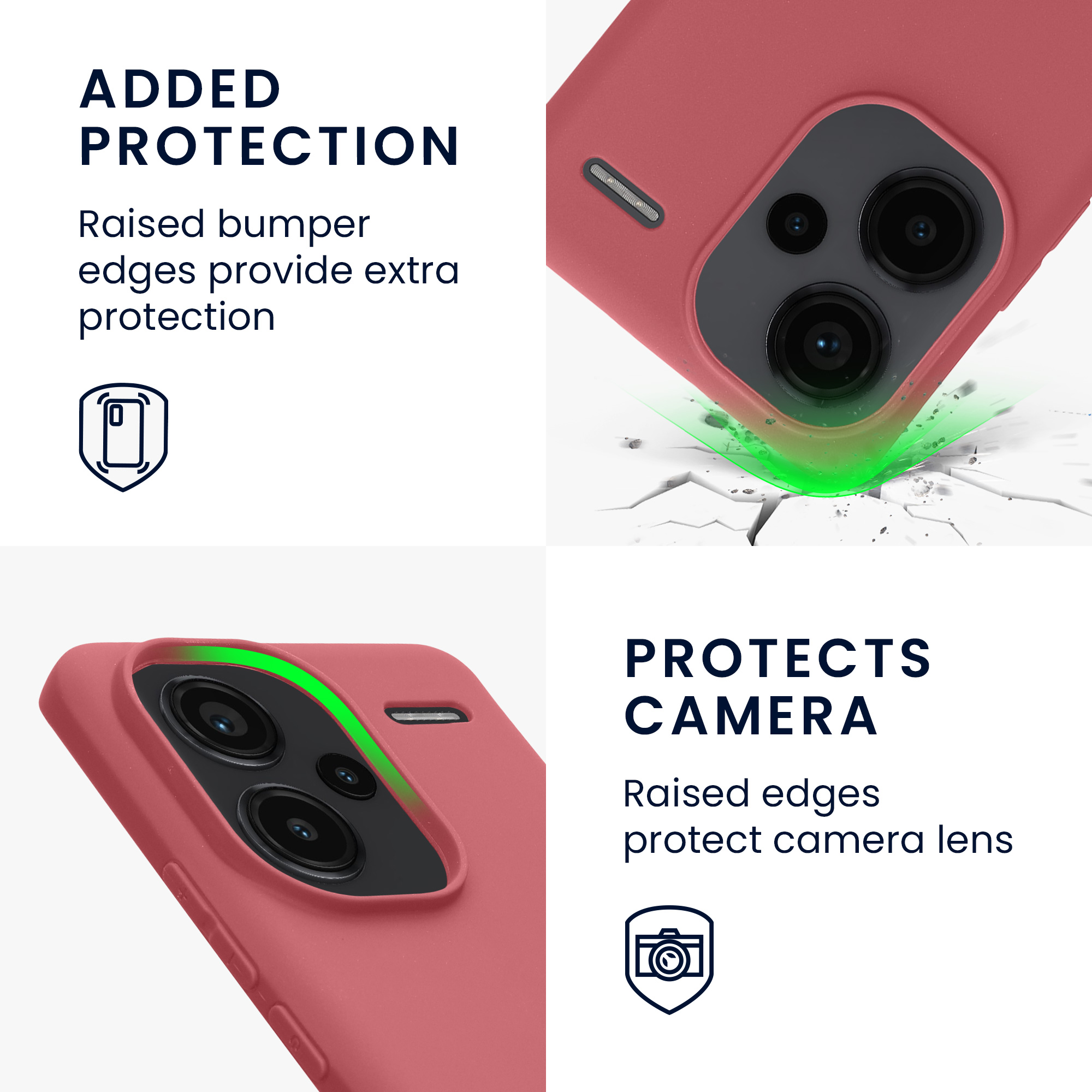 Kryt Xiaomi Redmi Note 13 Pro+ 5G silikonový TPU červená kwmobile