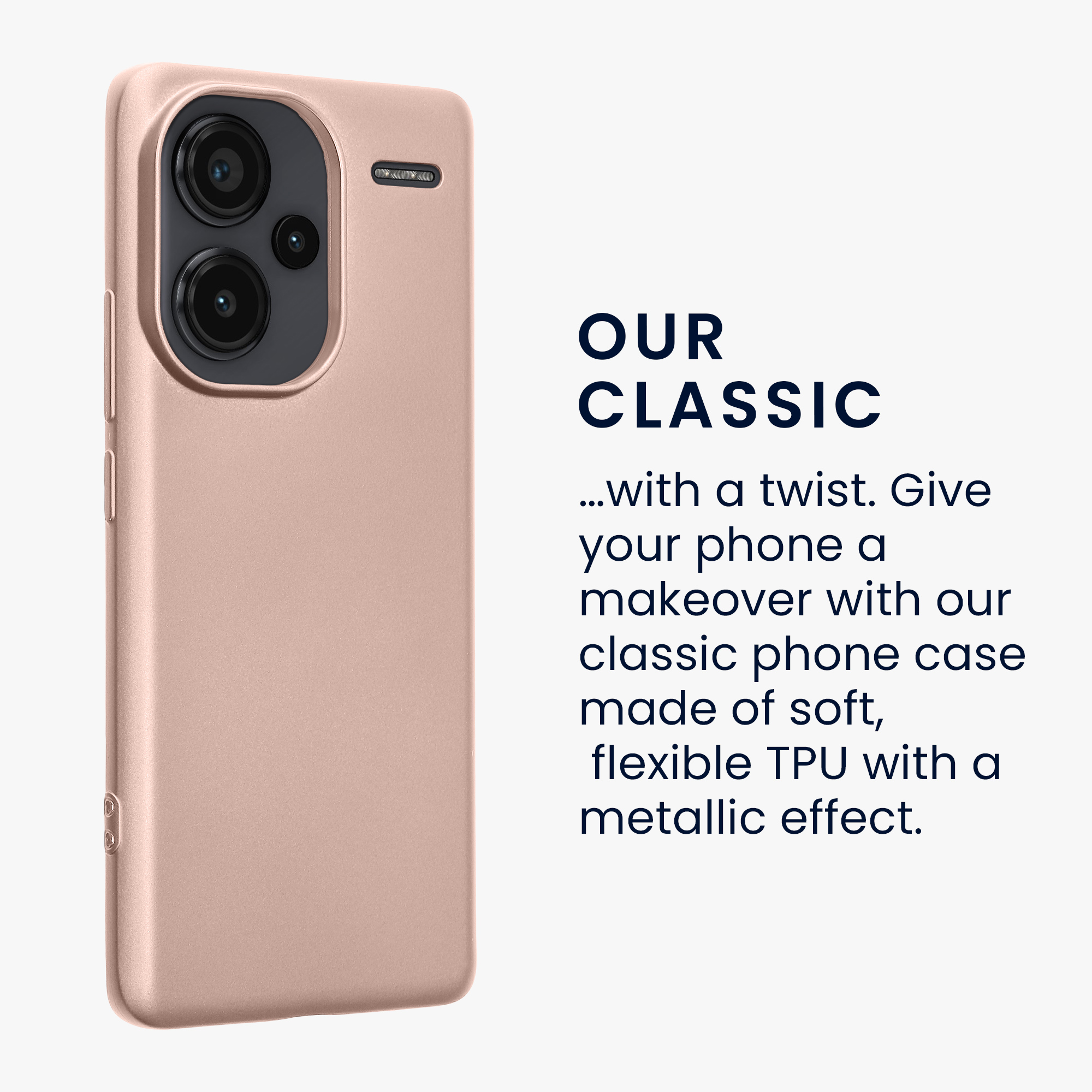 Kryt Xiaomi Redmi Note 13 Pro+ 5G metalický TPU metalická růžovo-zlatá kwmobile