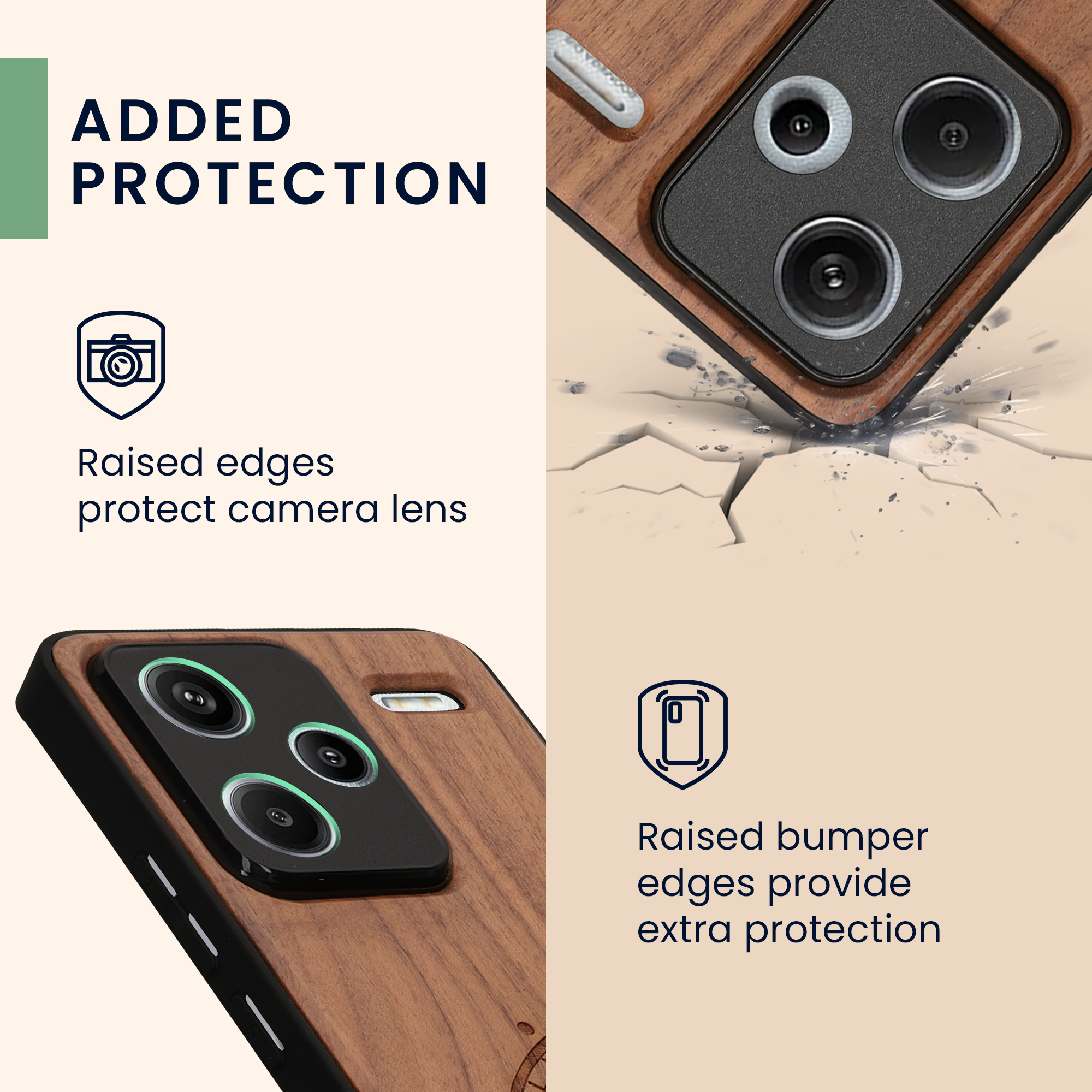 Dřevěný kryt Xiaomi Redmi Note 13 Pro+ 5G TPU nárazník tmavě hnědá kwmobile