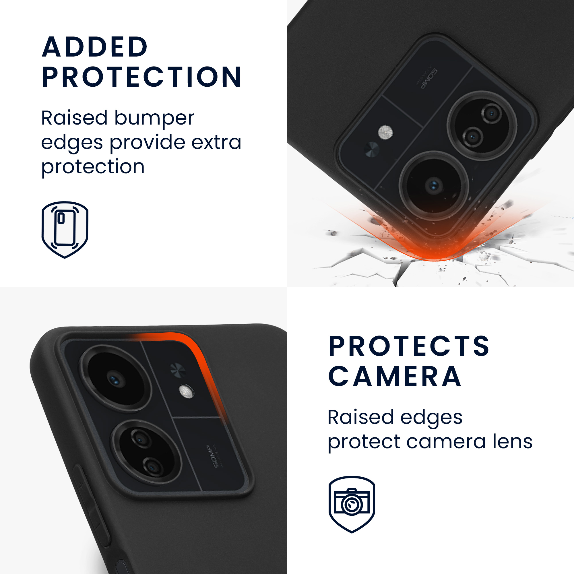 Kryt Xiaomi Poco C65 silikonový TPU černá matná kwmobile