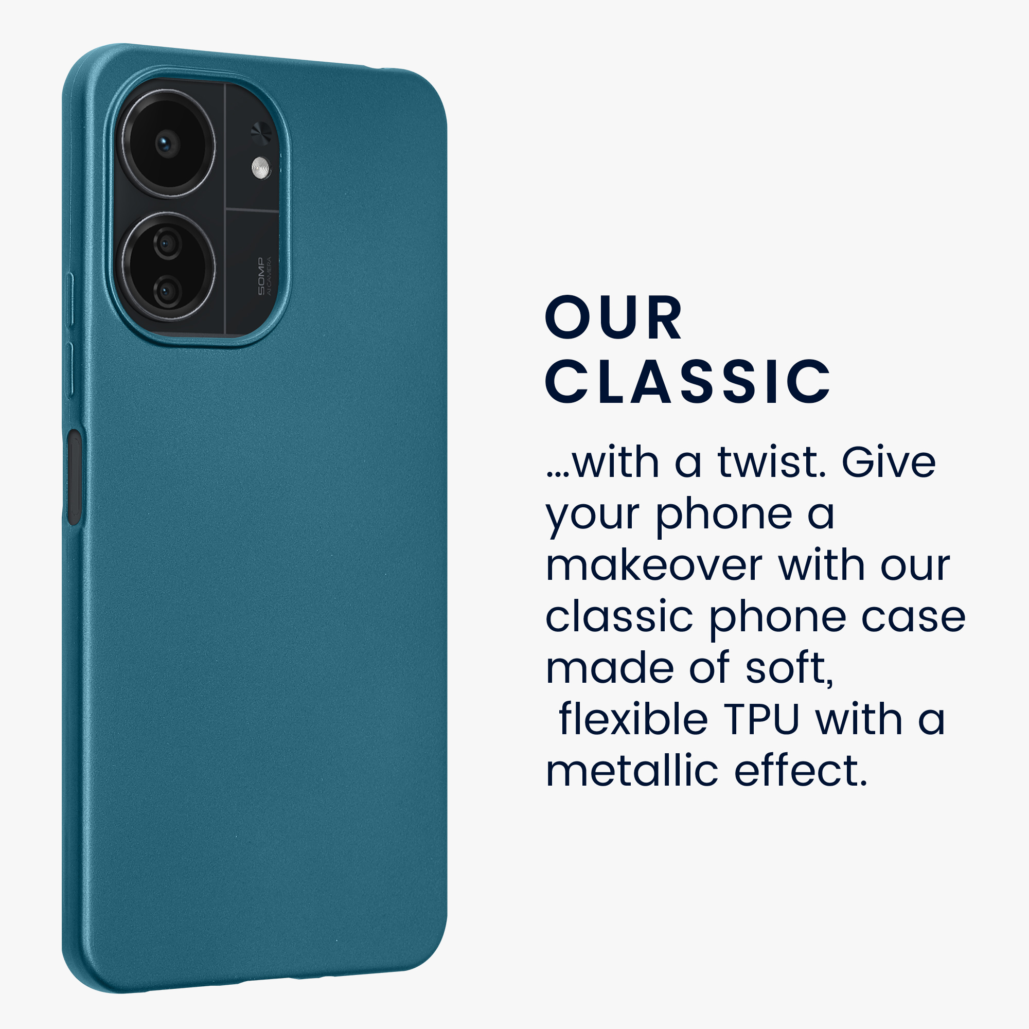 Kryt Xiaomi Poco C65 metalický TPU metalická karibská modrá kwmobile