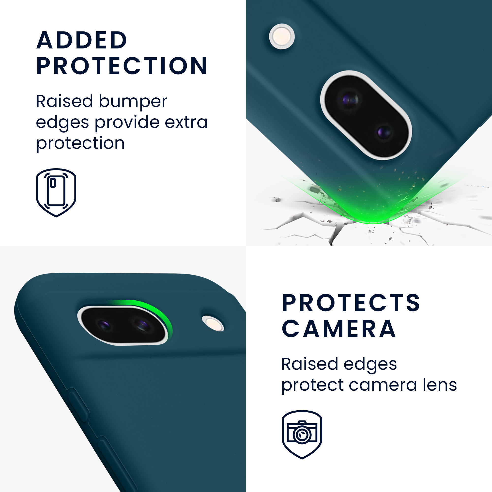 Silikonový kryt kwmobile pro Google Pixel 8a - petrolejově matné