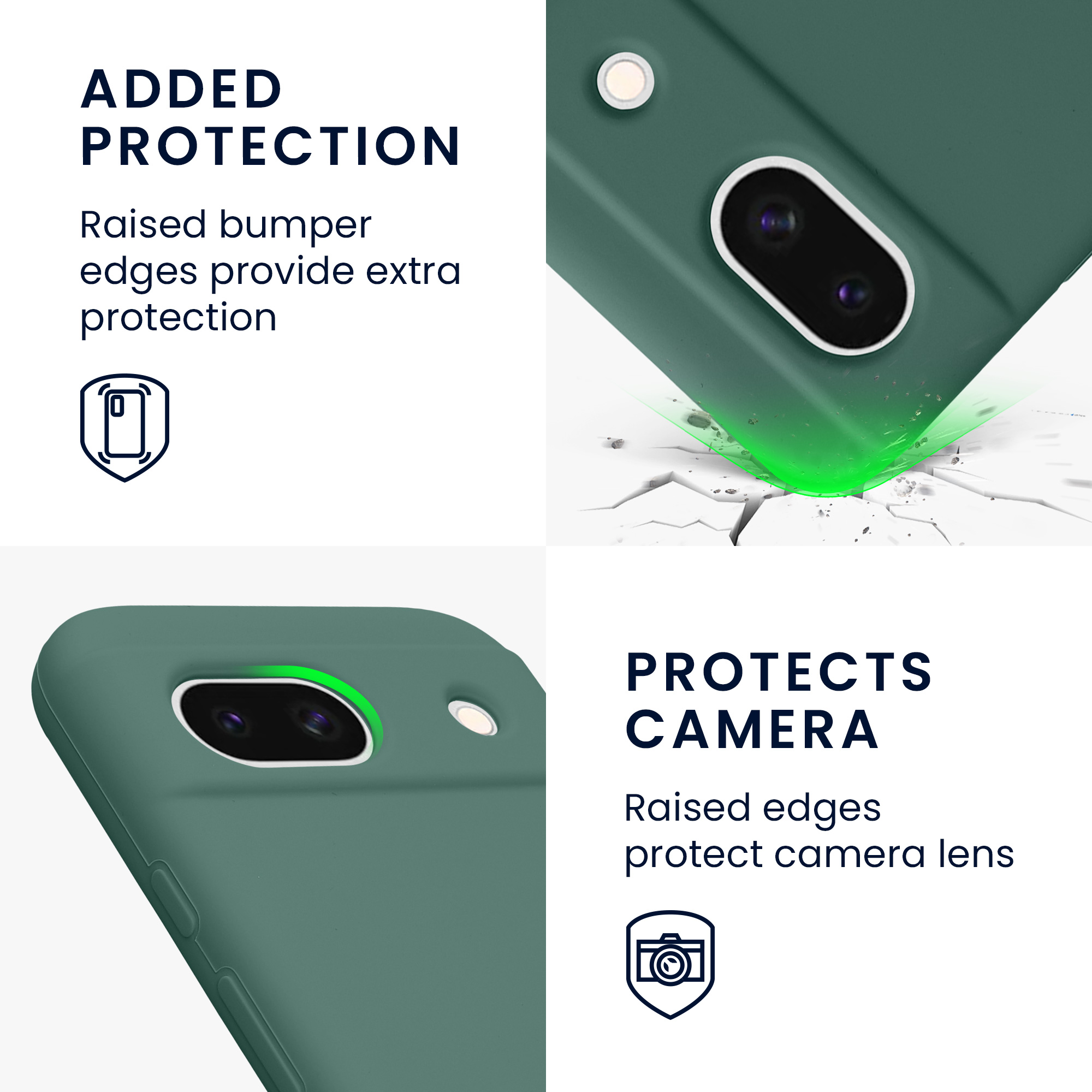 Silikonový kryt kwmobile pro Google Pixel 8a - lesně zelené