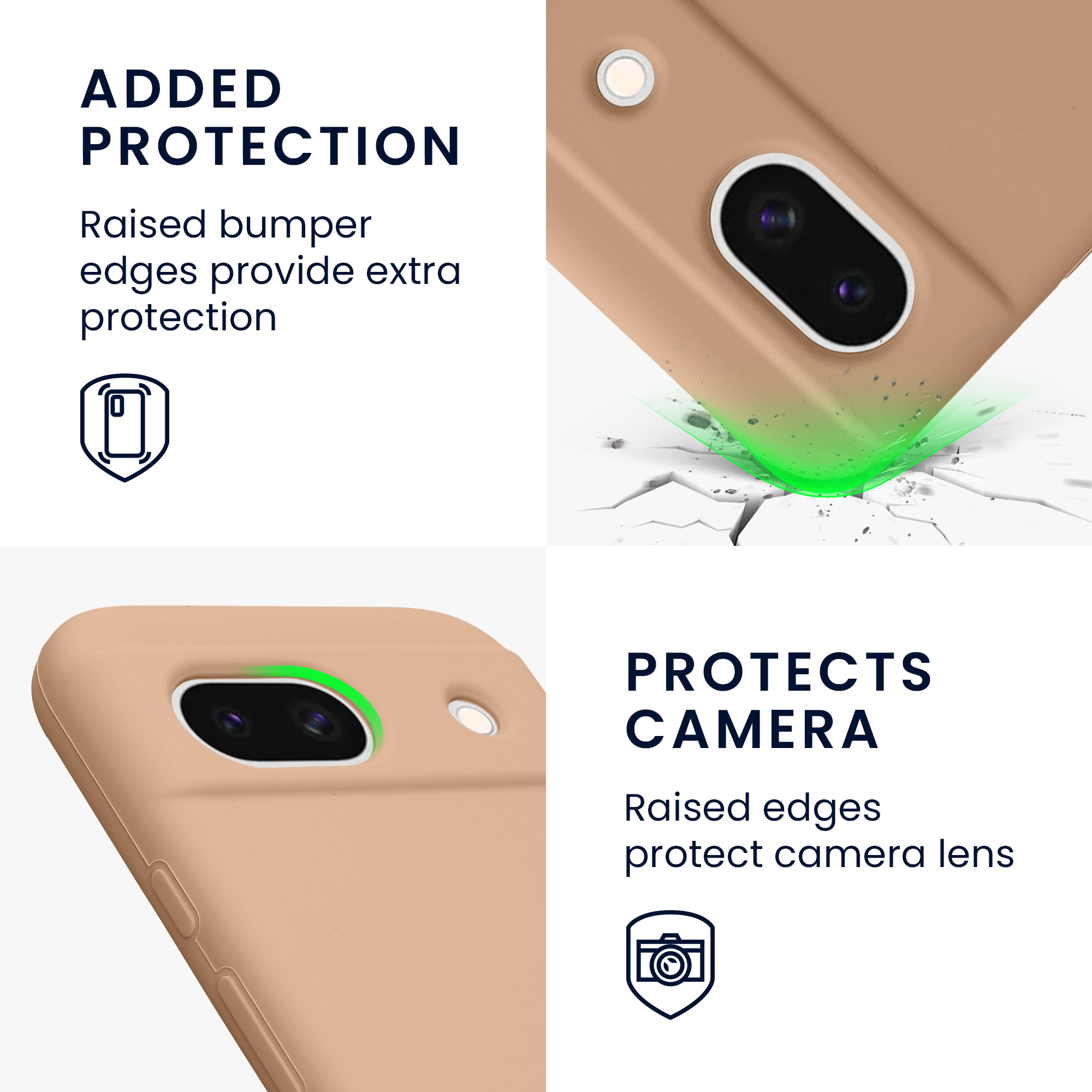Silikonový kryt kwmobile pro Google Pixel 8a - hnědobéžové Cappuccino