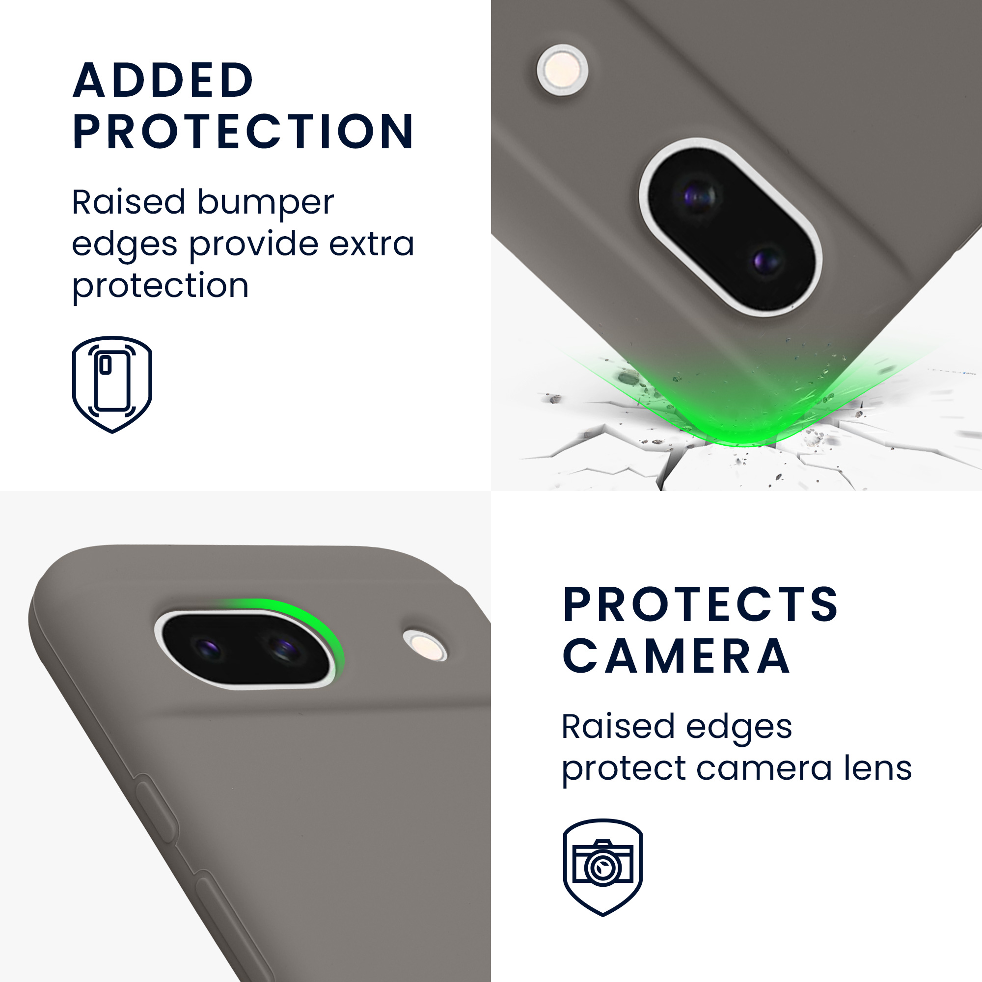 Silikonový kryt kwmobile pro Google Pixel 8a - šedobéžové Stone Dust